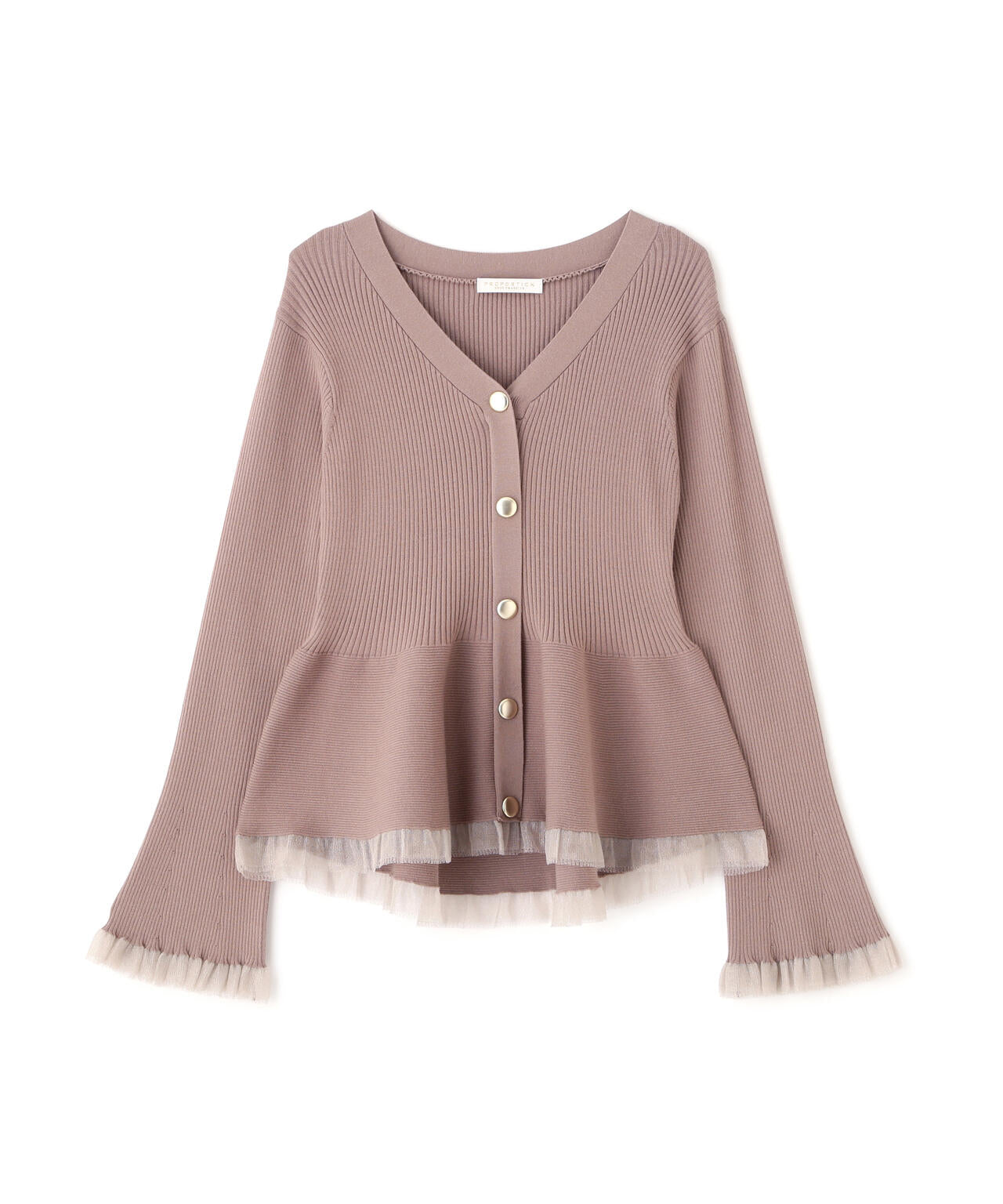 【追加生産予約】シアー切替ペプラムニット【モカ：WEB限定カラー】