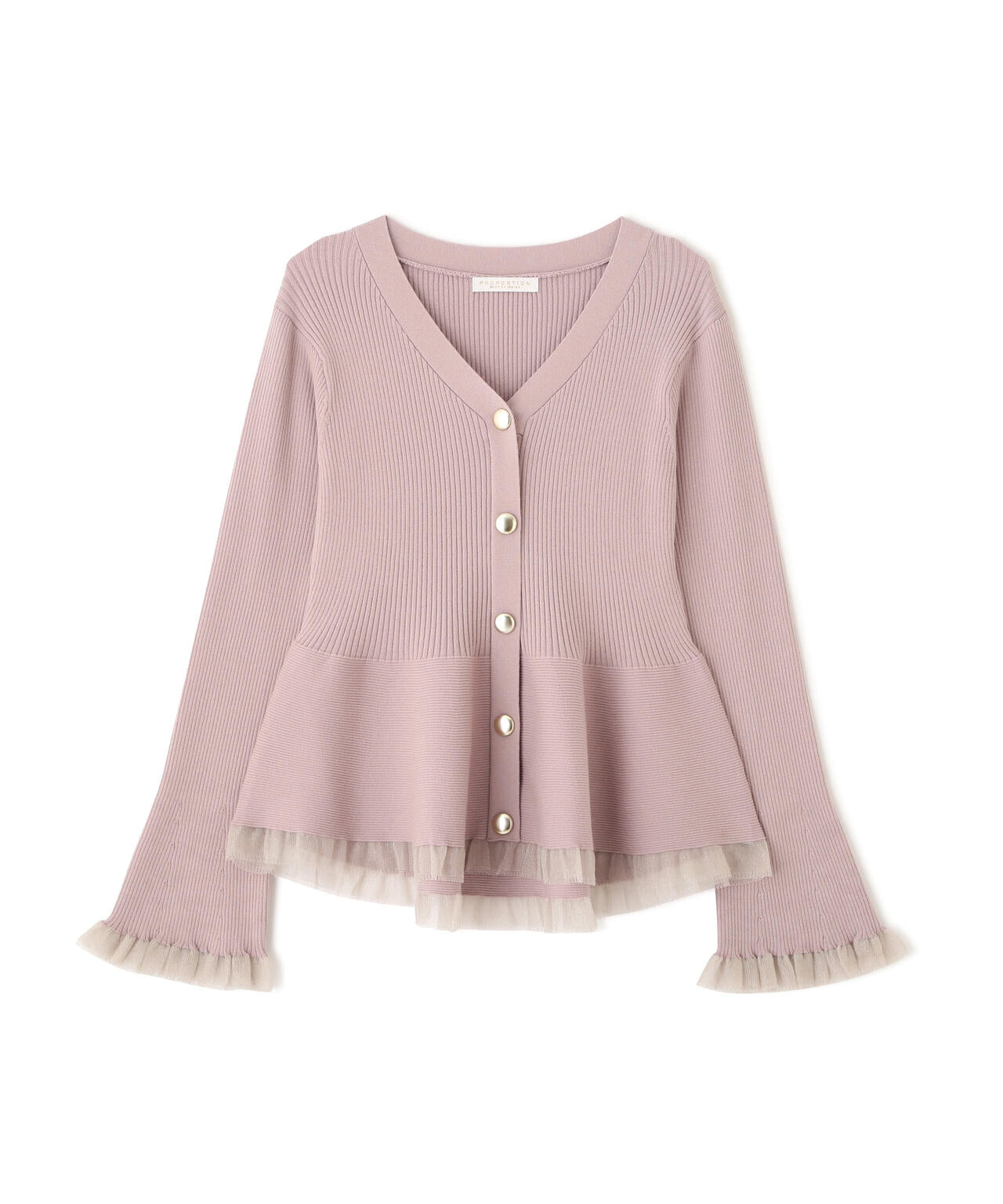 【追加生産予約】シアー切替ペプラムニット【モカ：WEB限定カラー】