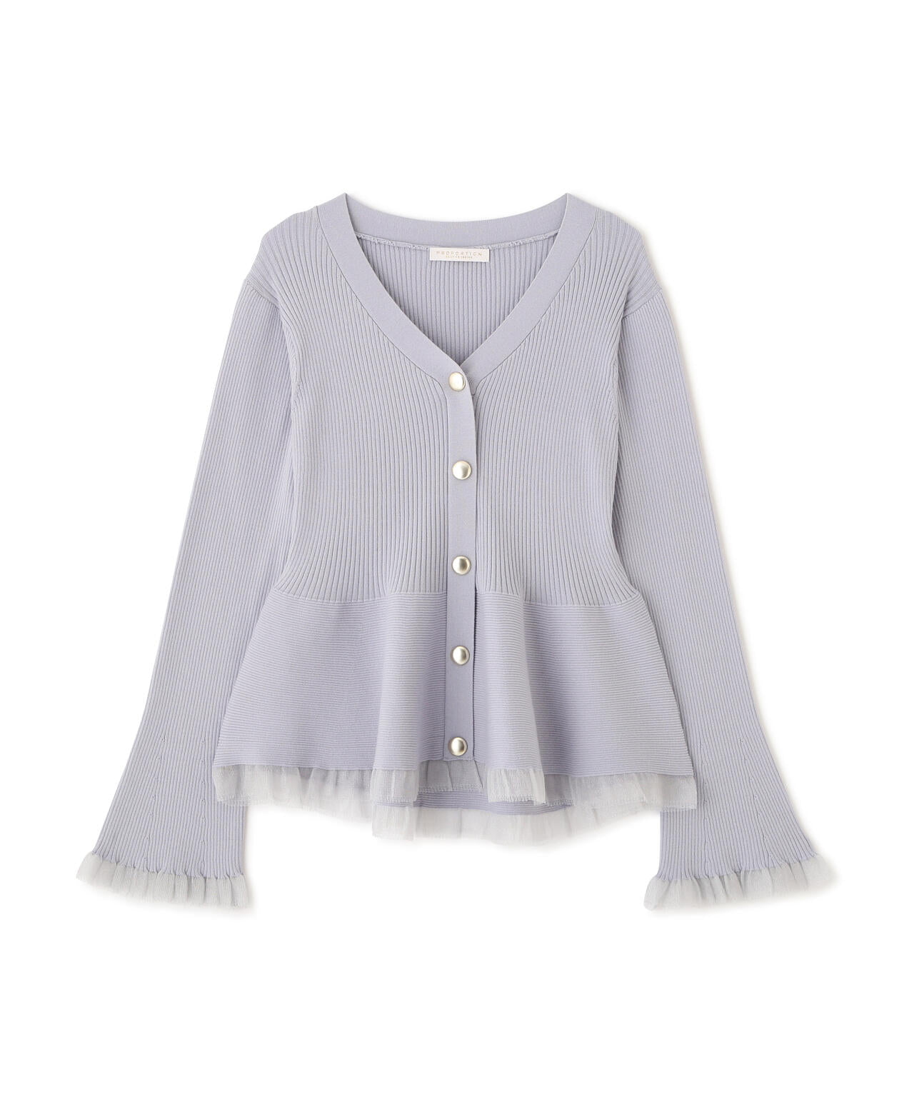 【追加生産予約】シアー切替ペプラムニット【モカ：WEB限定カラー】