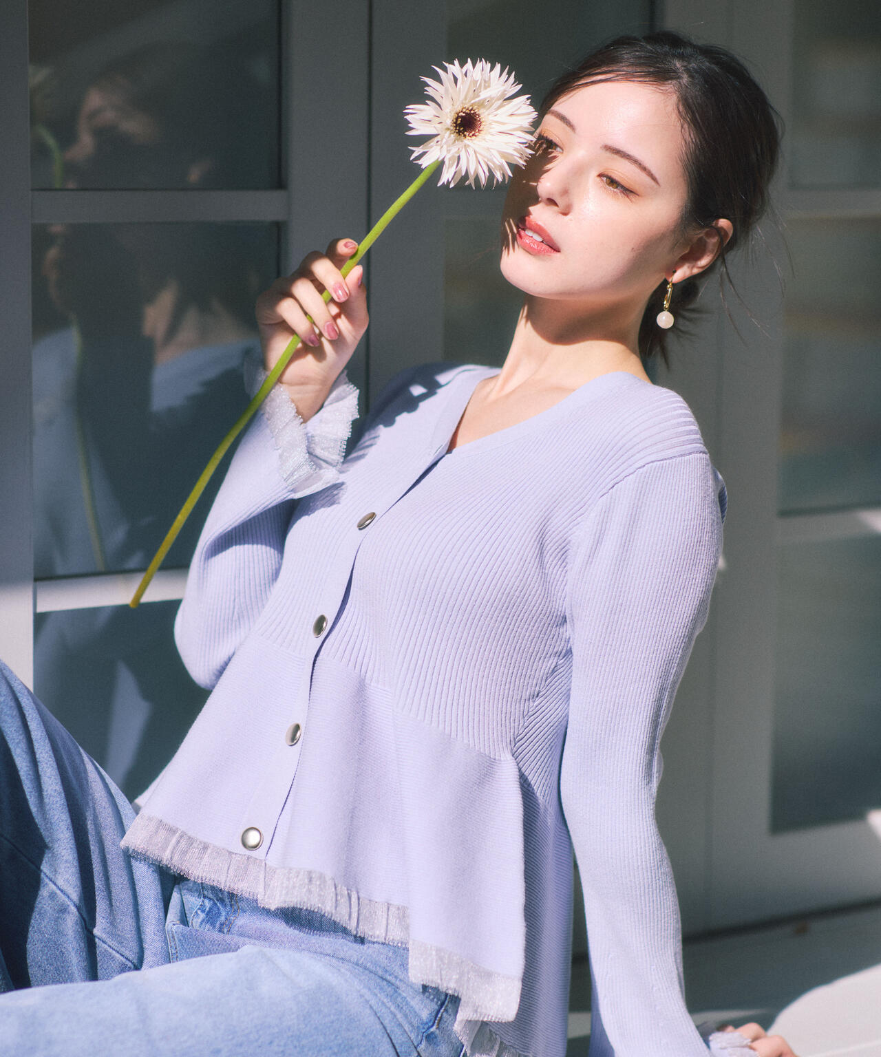 シアー切替ペプラムニット【モカ：WEB限定カラー】 | PROPORTION BODY