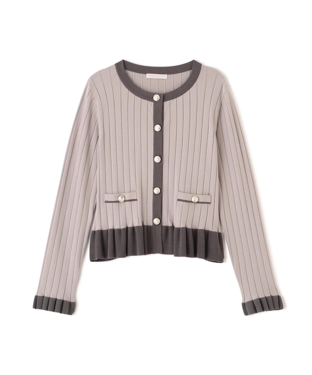 ボタン付きペプラムニット【ラベンダー：official site・一部店舗限定