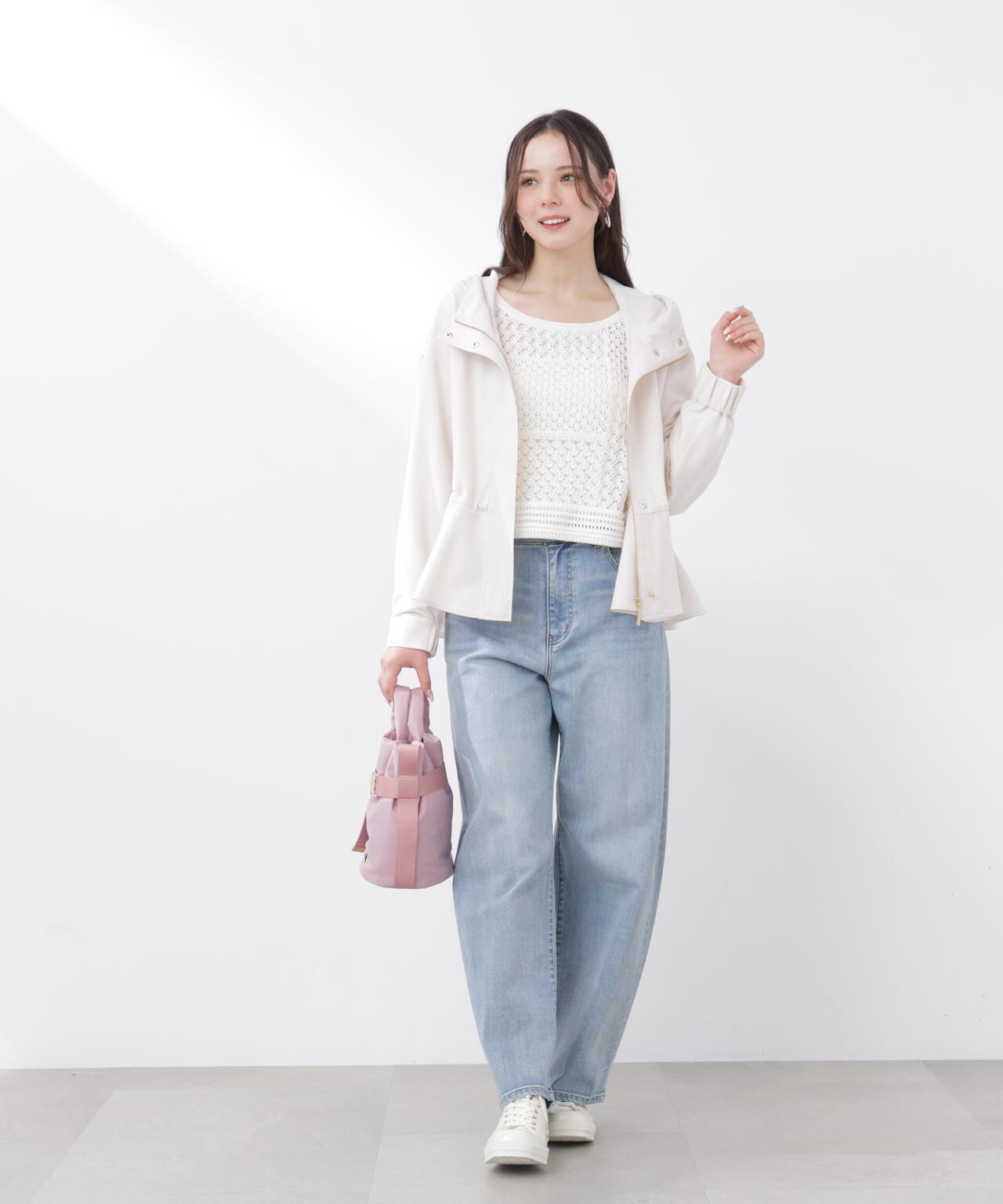 透かし編みボックスニット