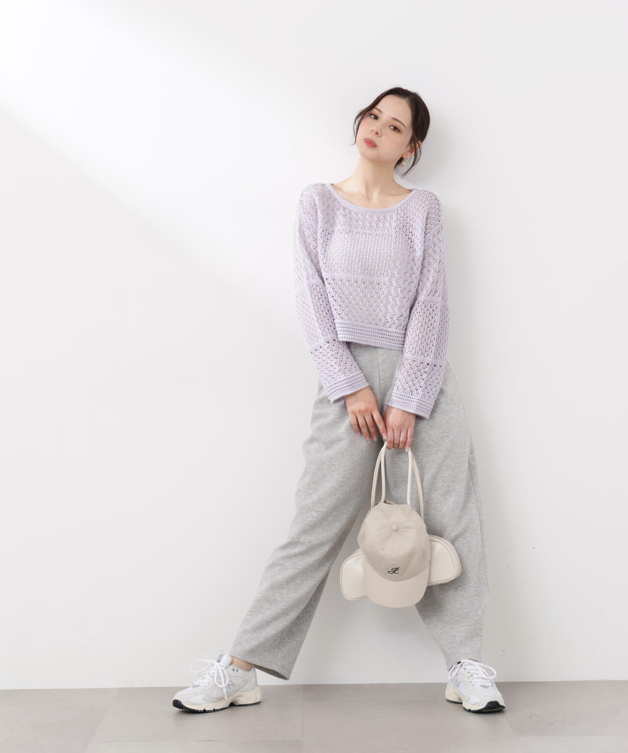 透かし編みボックスニット