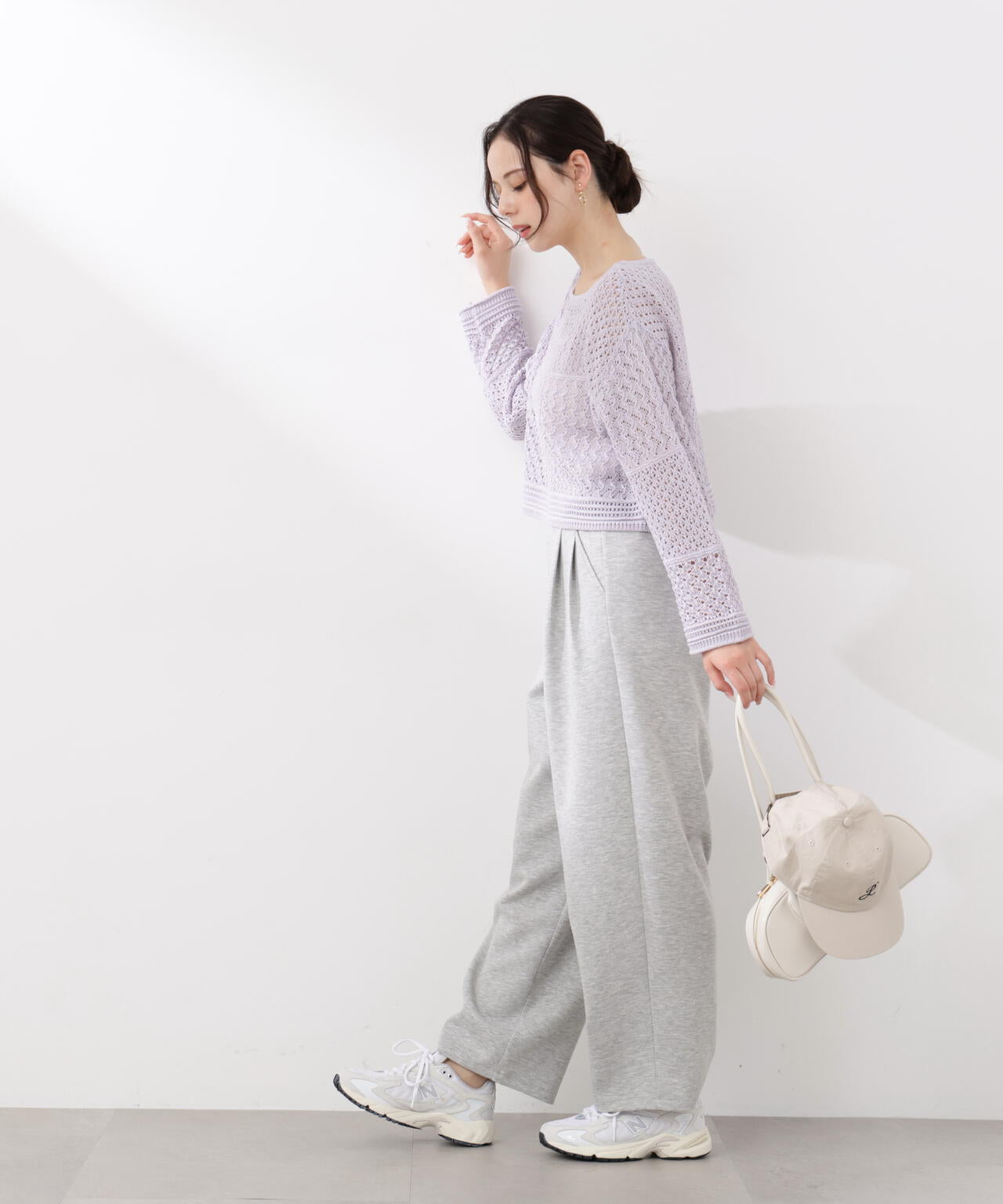 透かし編みボックスニット