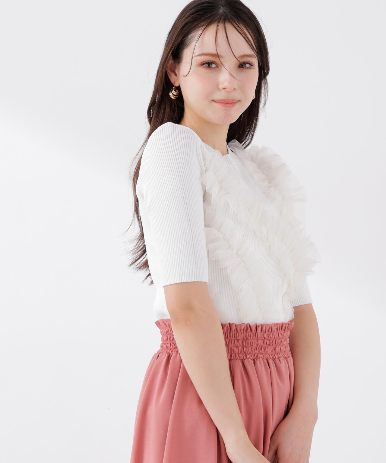 チュールフリル付きニット | PROPORTION BODY DRESSING