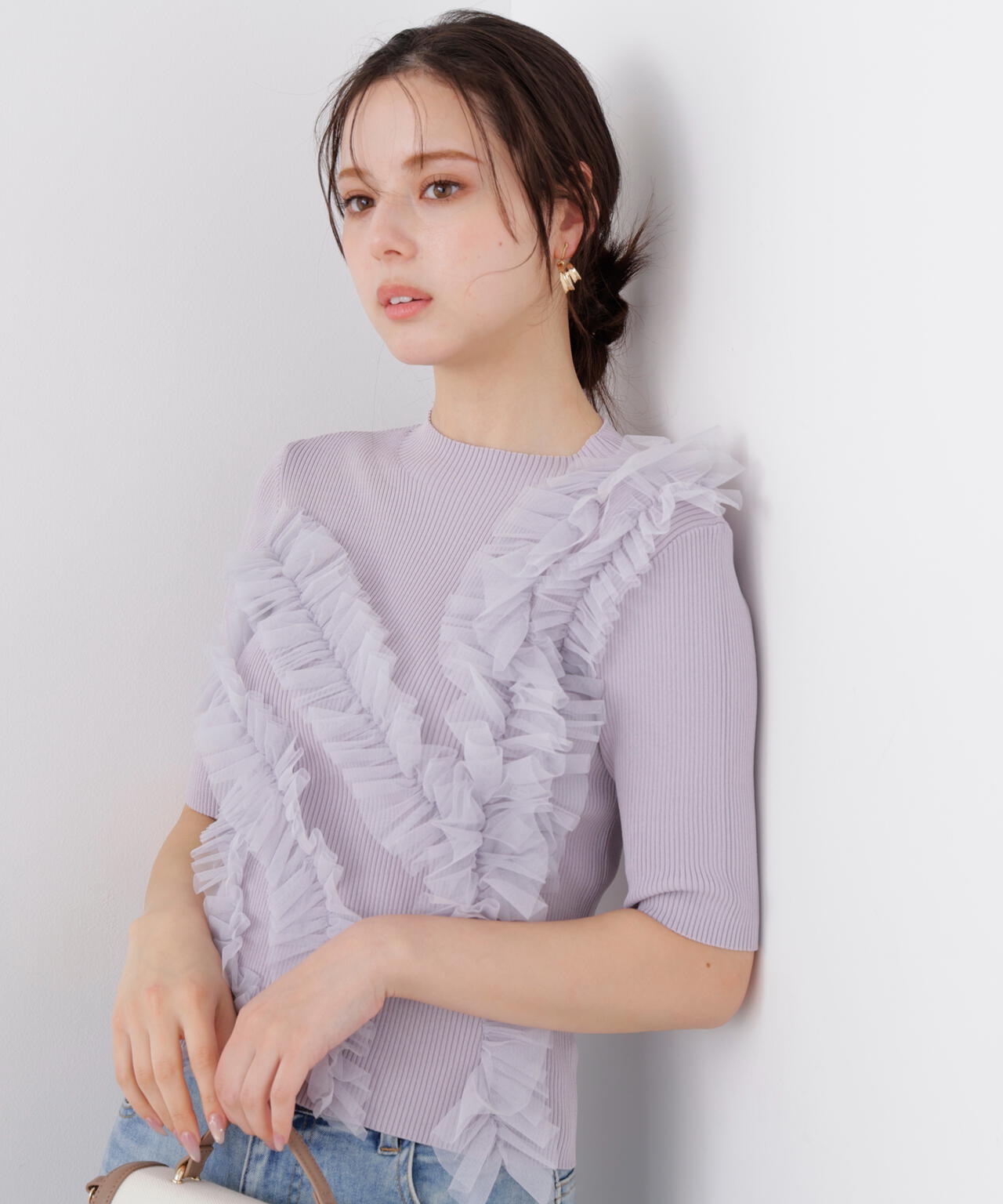 チュールフリル付きニット | PROPORTION BODY DRESSING