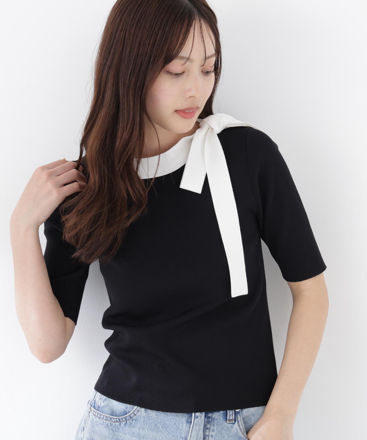 UV>サイドリボンニット | PROPORTION BODY DRESSING(プロポーション UV>サイドリボンニット | PROPORTION BODY DRESSING(プロポーション