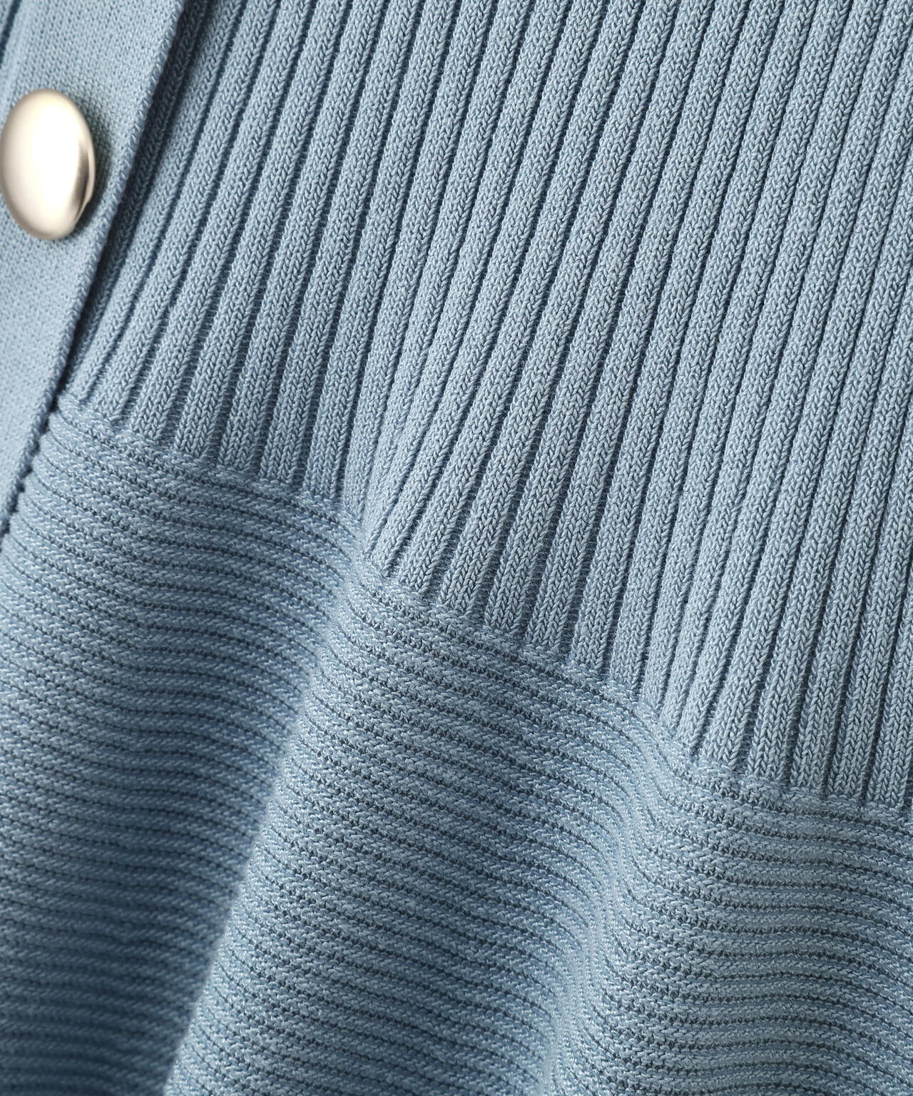 部分シアーペプラムニット【ライトグレー・ホワイト×グレー：WEB・一部店舗限定】