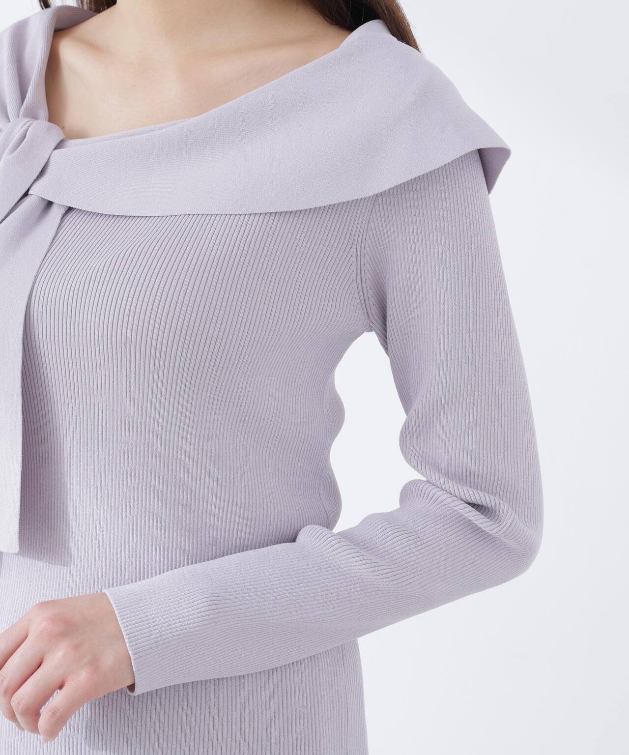 ＜ウォッシャブル/UV＞アシメケープニットトップス【WEB・一部店舗限定】