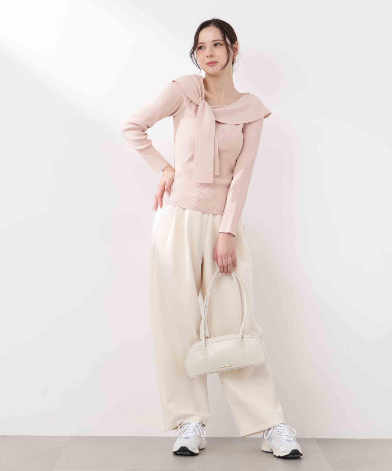 ＜ウォッシャブル/UV＞アシメケープニットトップス【WEB・一部店舗限定】