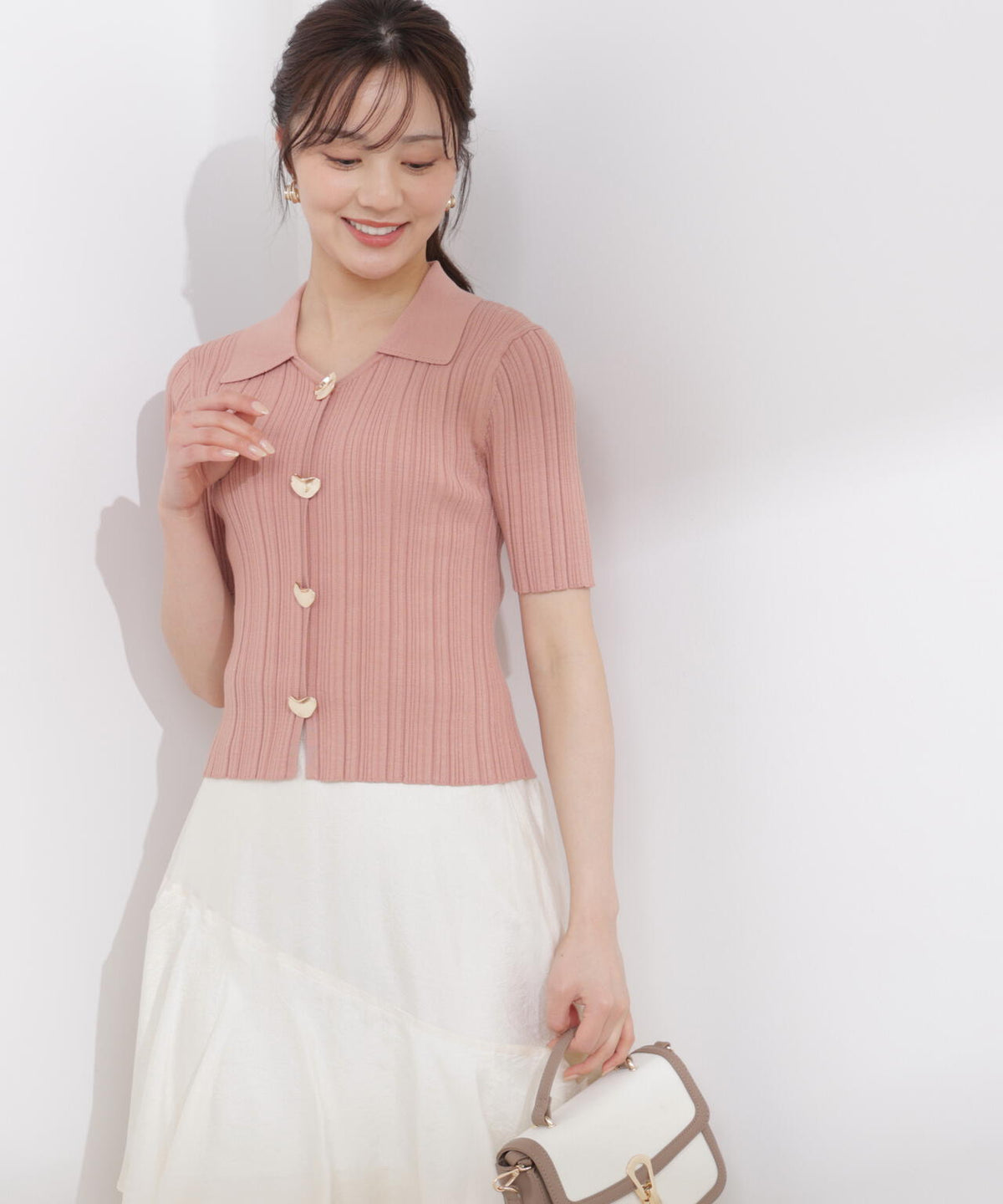 衿付きランダムリブニット | PROPORTION BODY DRESSING 