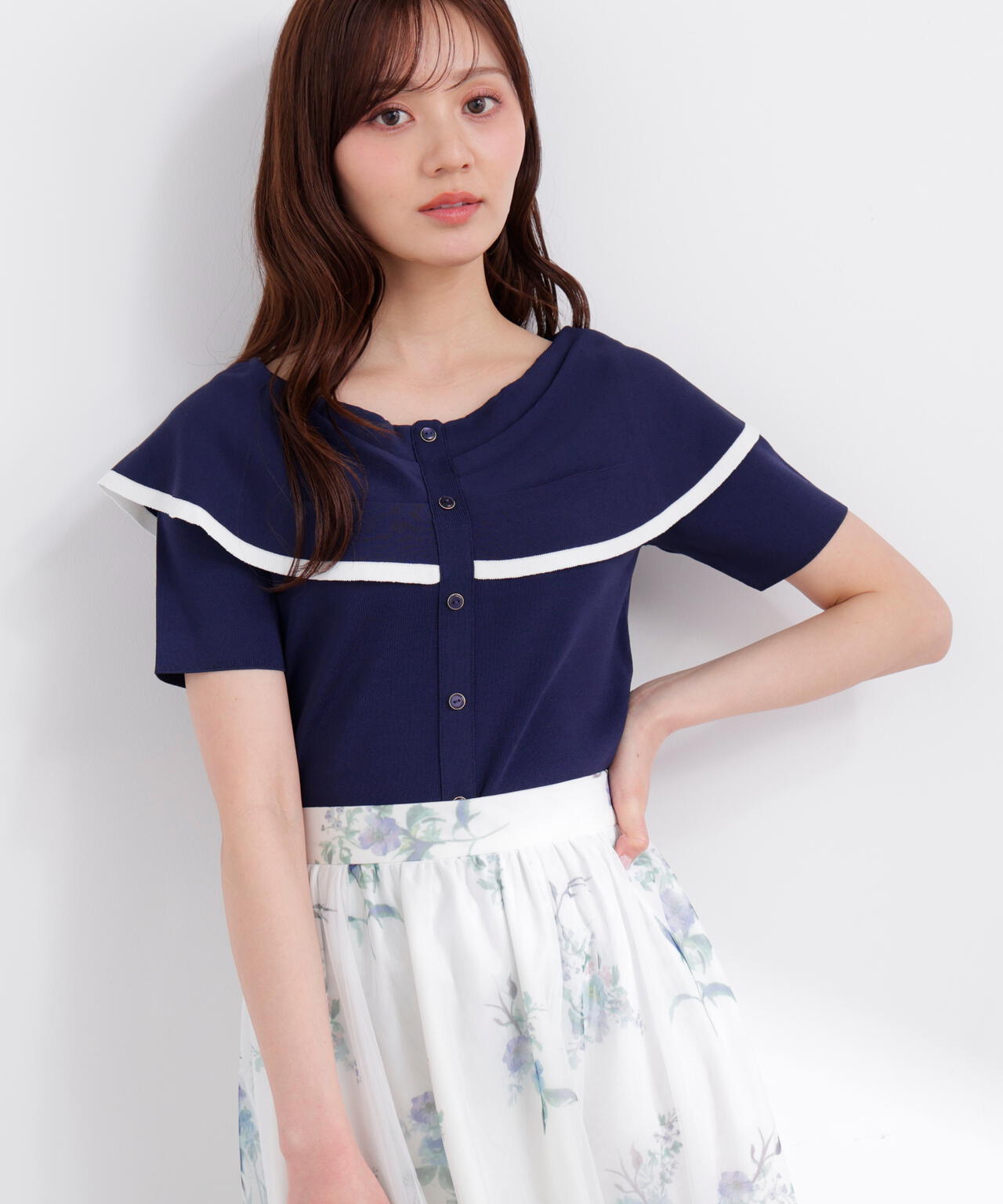 トップス pedestalpolo トリムラインケープニットトップス | PROPORTION BODY DRESSING