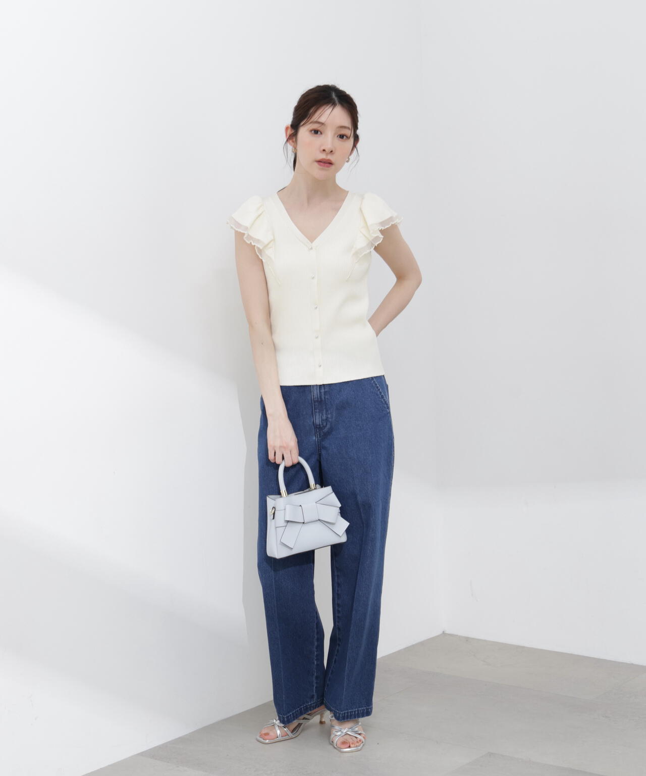 部分シアーラッフルニット | PROPORTION BODY DRESSING