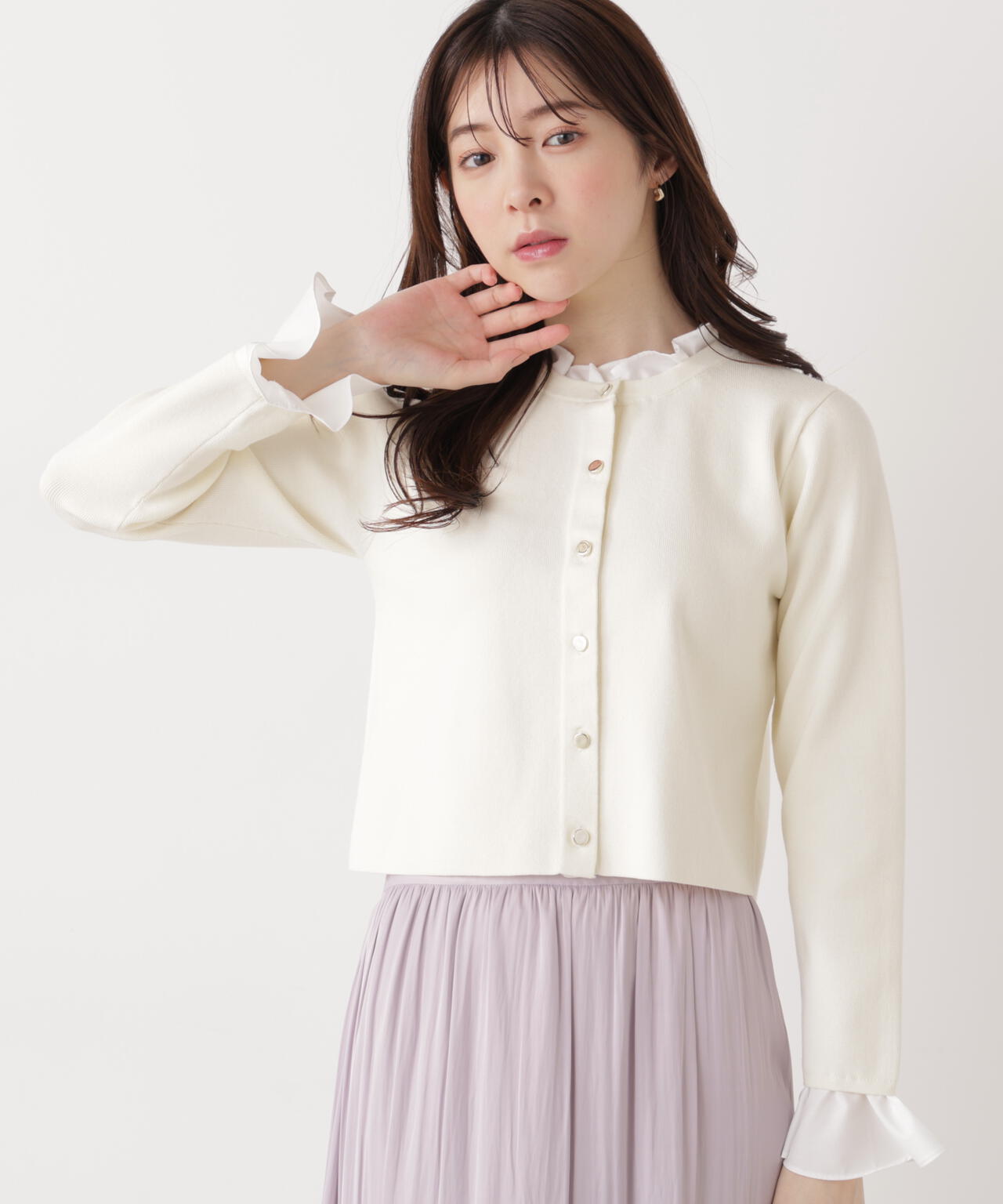 フリルショートカーディガン