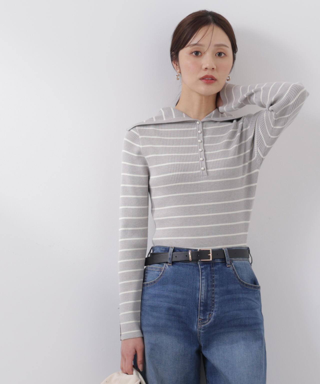 a/mie〉ビッグカラーリブニット | PROPORTION BODY DRESSING