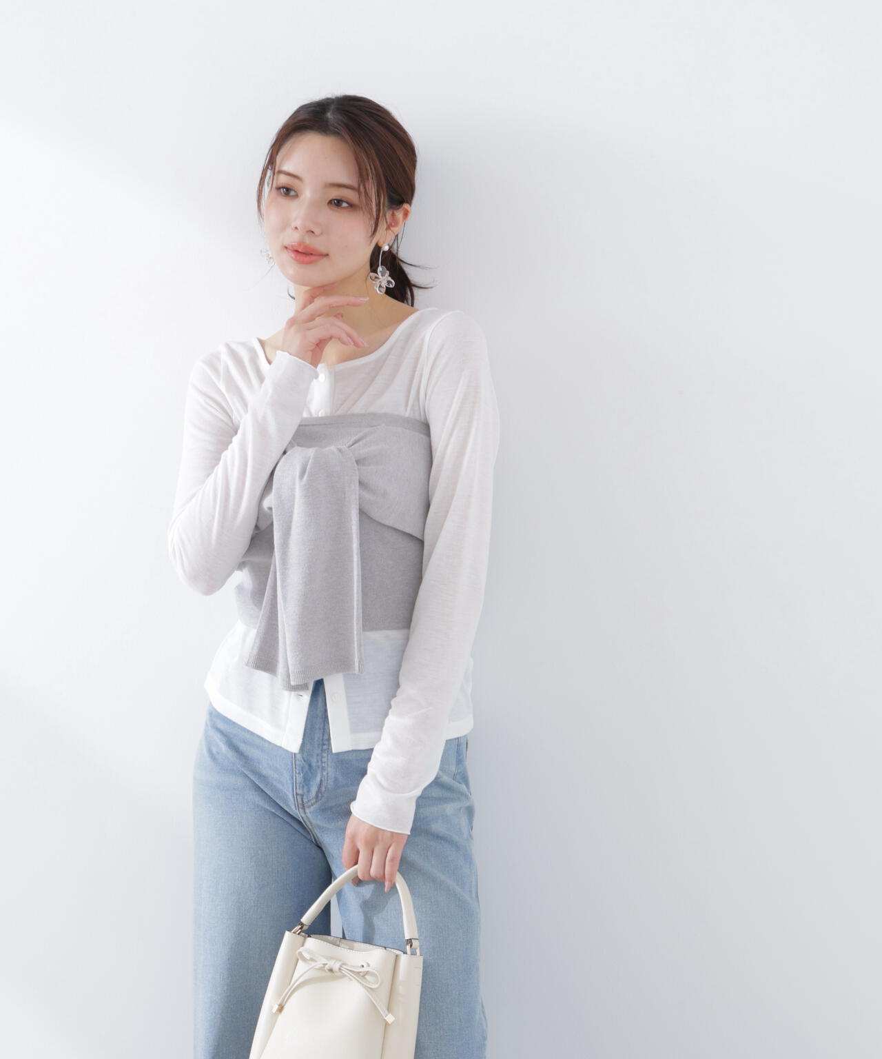 〈a/mie〉リボンニットビスチェ