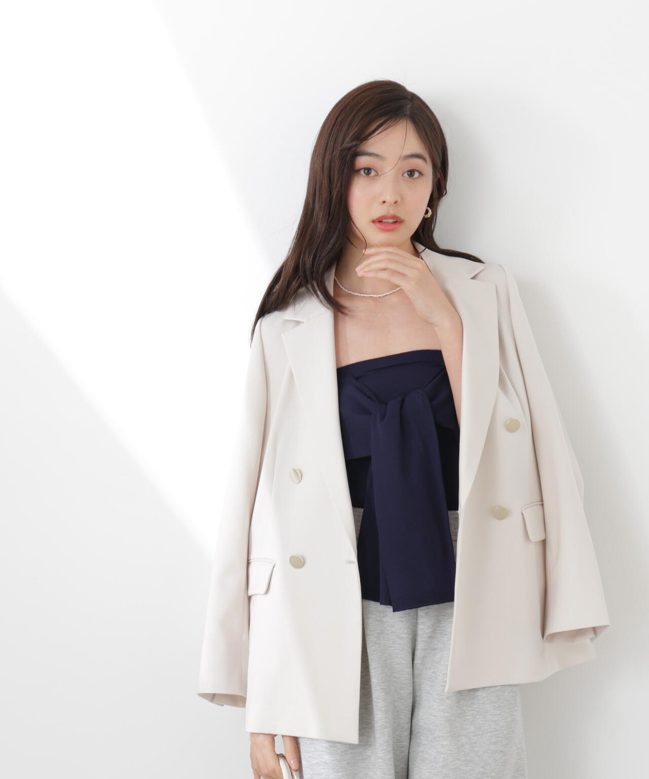 〈a/mie〉リボンニットビスチェ