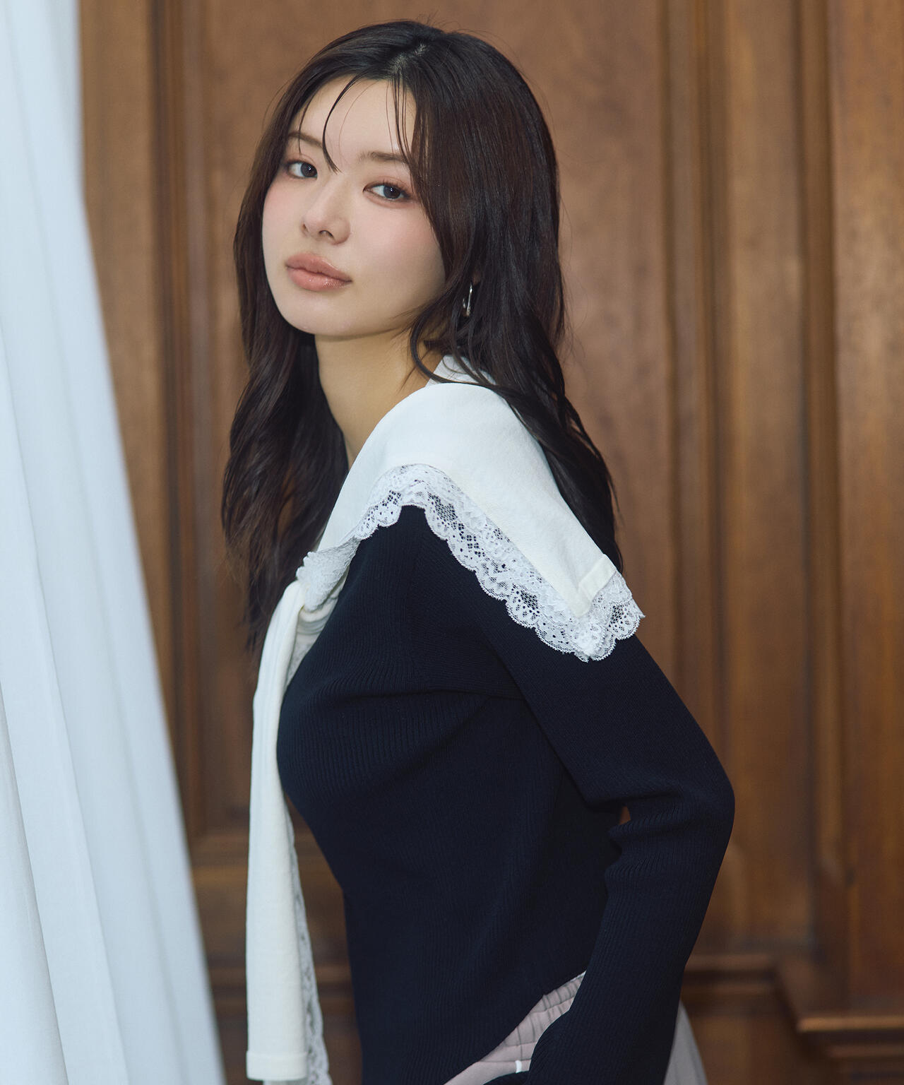 ＜新津のんさんコラボ＞〈a/mie〉セーラーニット