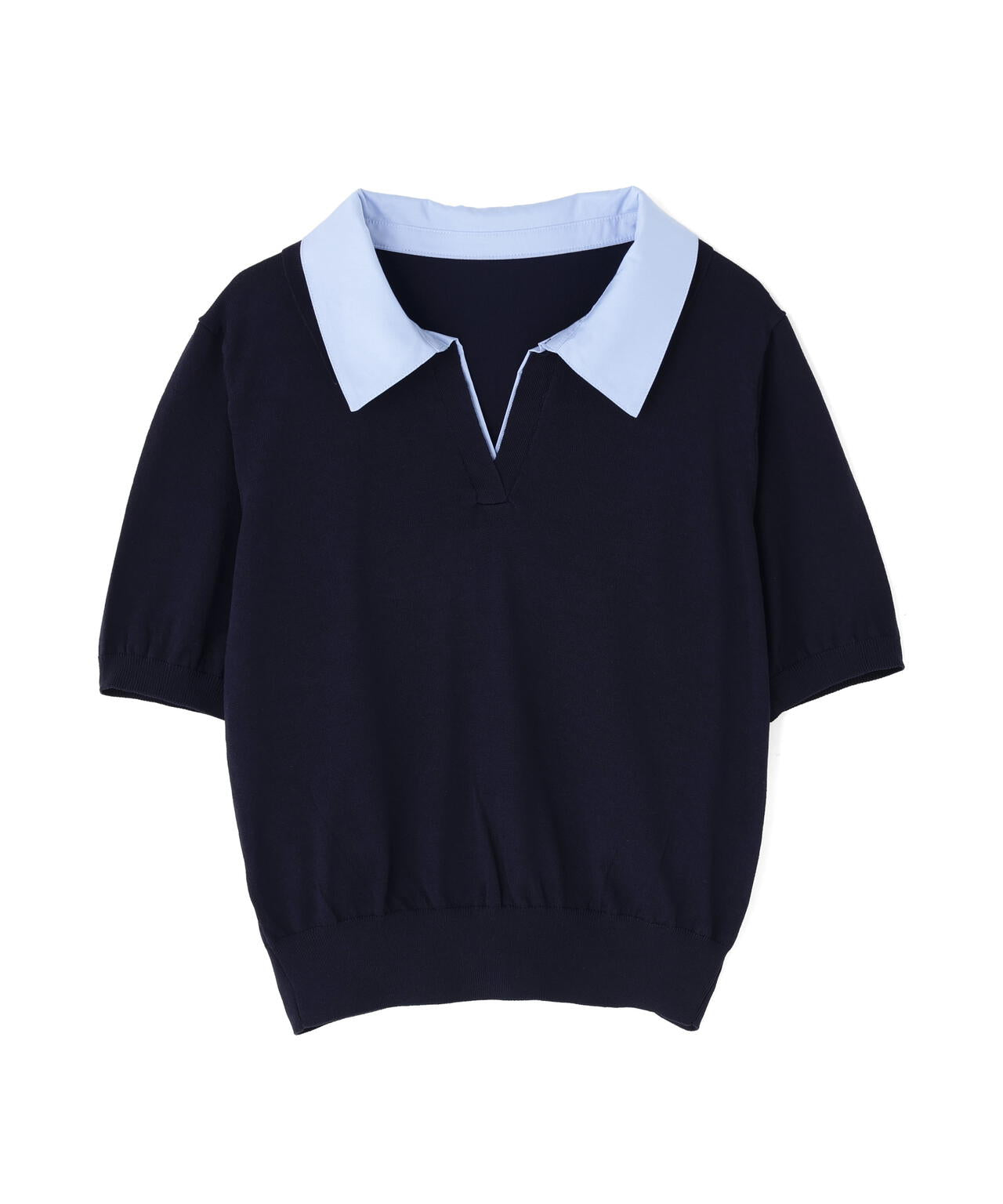 【6/5～6/7 オンライン限定2buy10%OFF対象】＜加藤栞さん着用＞〈a/mie〉レイヤード風ポロニット