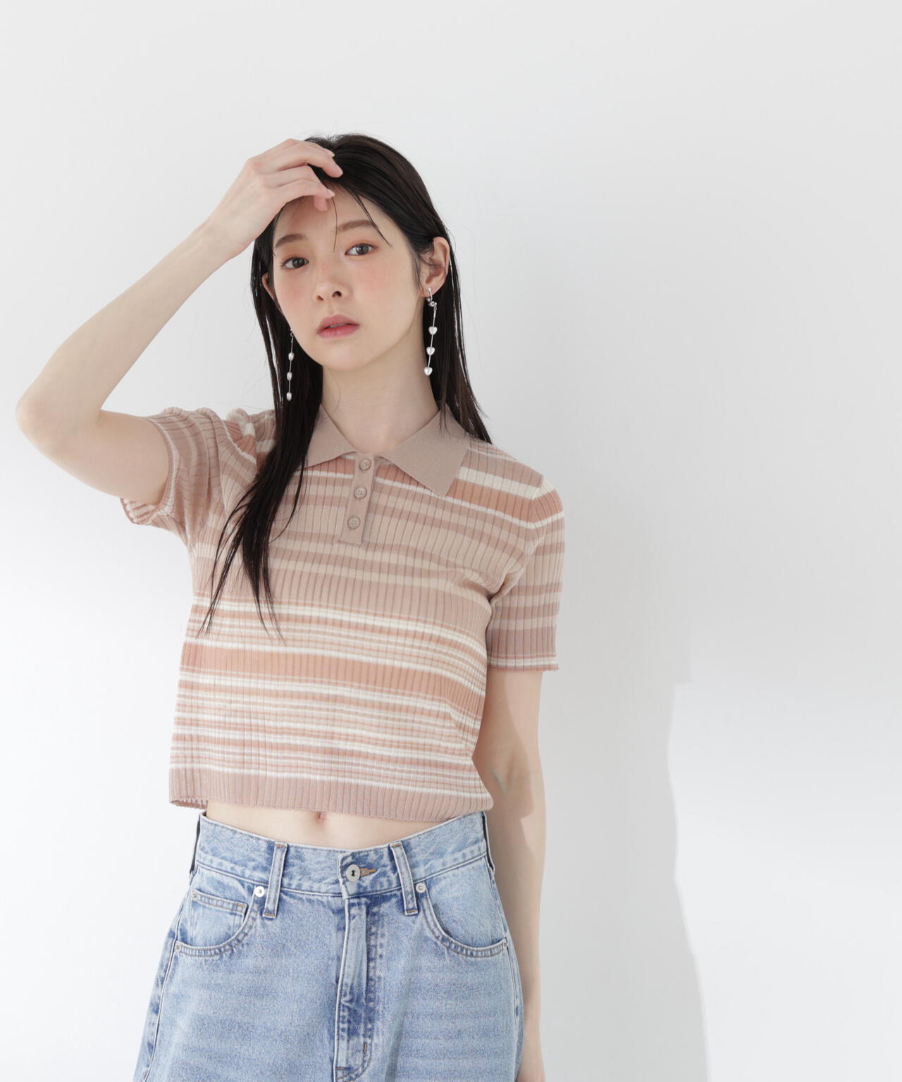 a/mie〉ソフトシアーポロ衿ニットトップス | PROPORTION BODY DRESSING