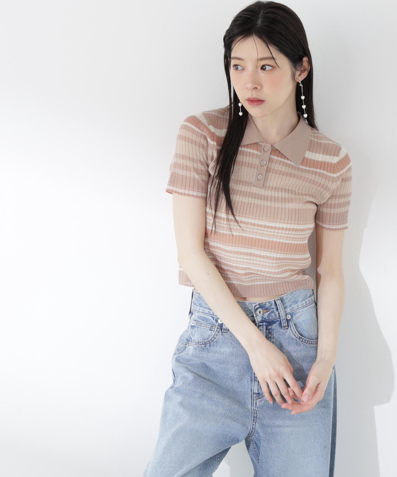 a/mie〉ソフトシアーポロ衿ニットトップス | PROPORTION BODY DRESSING