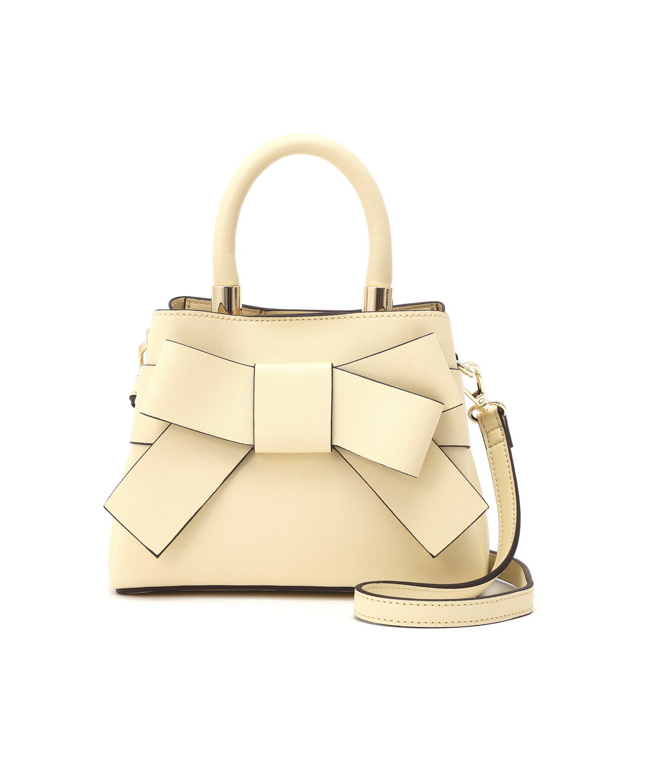 フロントリボンバッグミニ【ブラック・アイボリー：official site