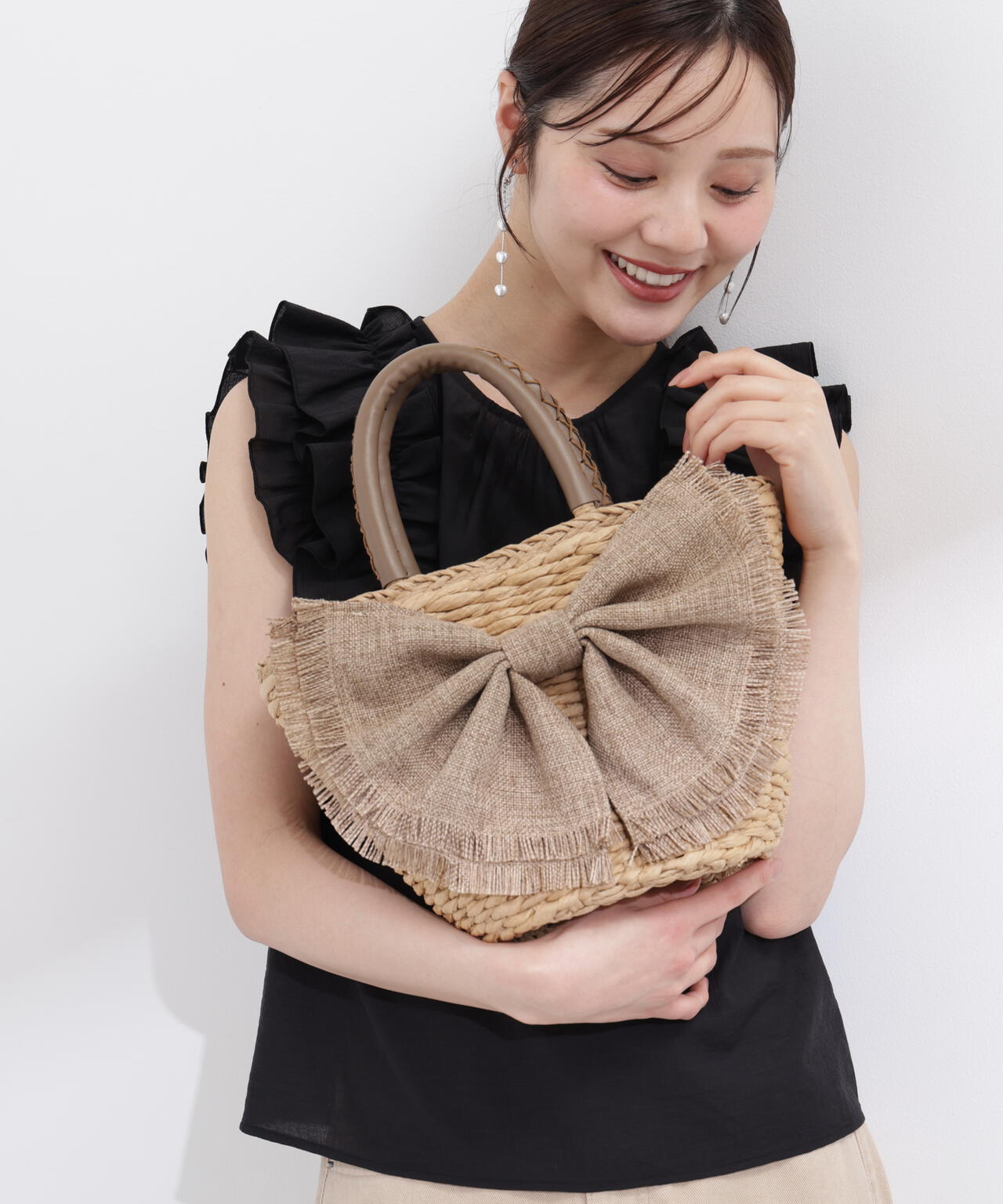 6/12 10:00～6/15 Special Coupon 対象商品】フリンジリボンかごバッグ