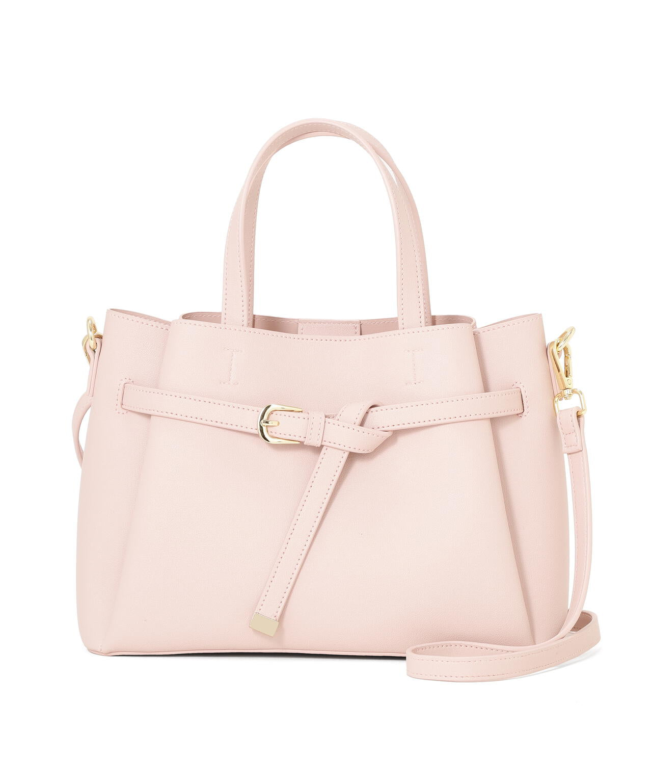 ノベルティー　ピンク　ハンドバッグ　トートバッグ　ビッグロゴ　上品 ベルトモチーフトートバッグ | PROPORTION BODY DRESSING