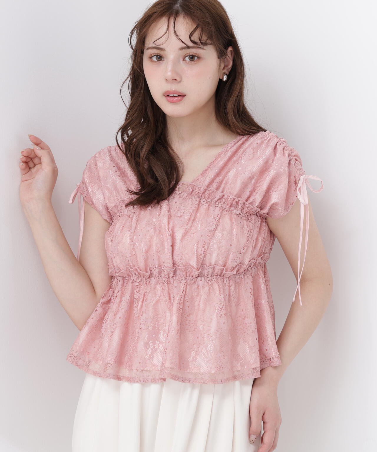 レースギャザーブラウス | PROPORTION BODY DRESSING(プロポーション レースギャザーブラウス | PROPORTION BODY DRESSING(プロポーション
