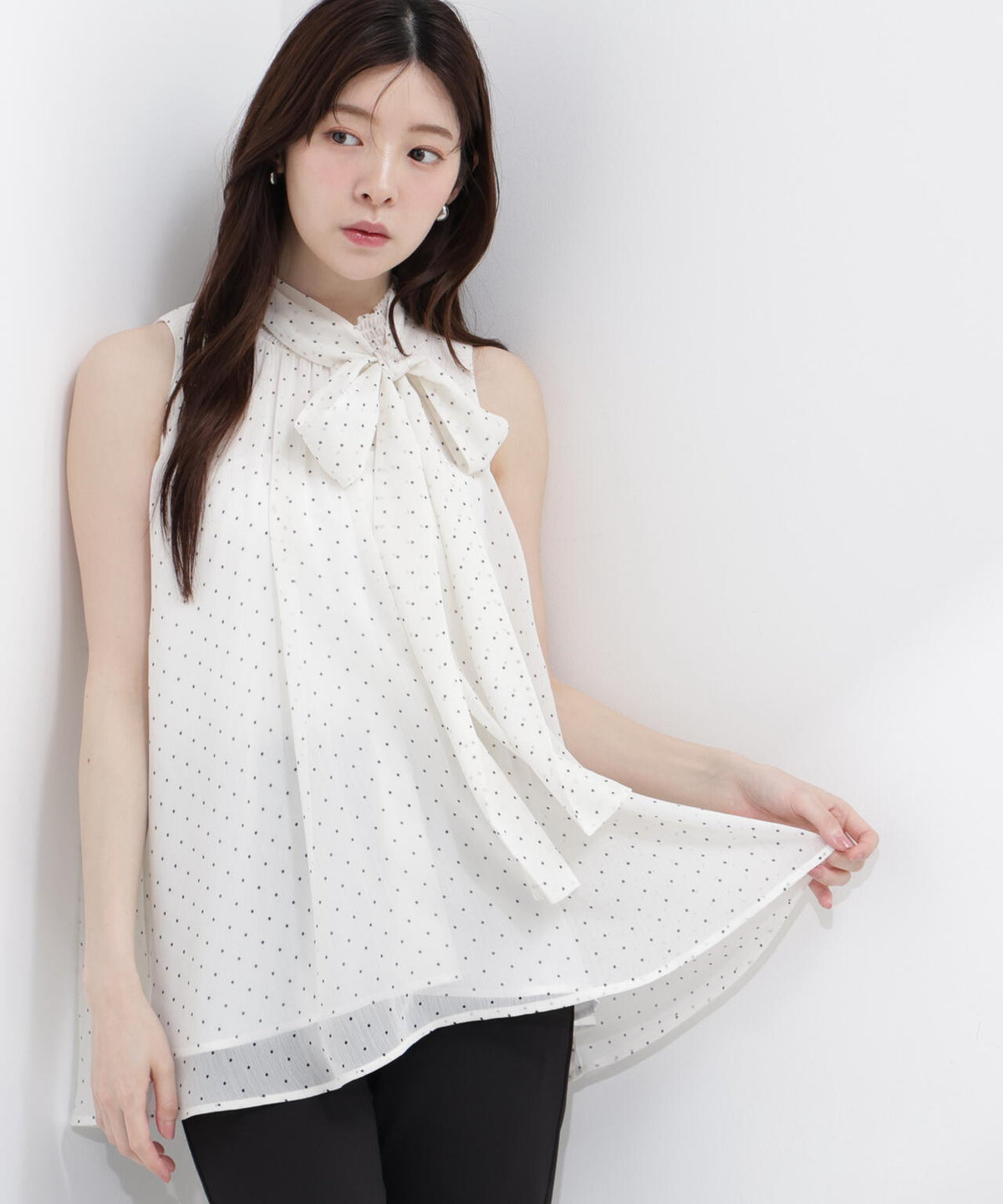 リボン付きギャザーブラウス | PROPORTION BODY DRESSING 