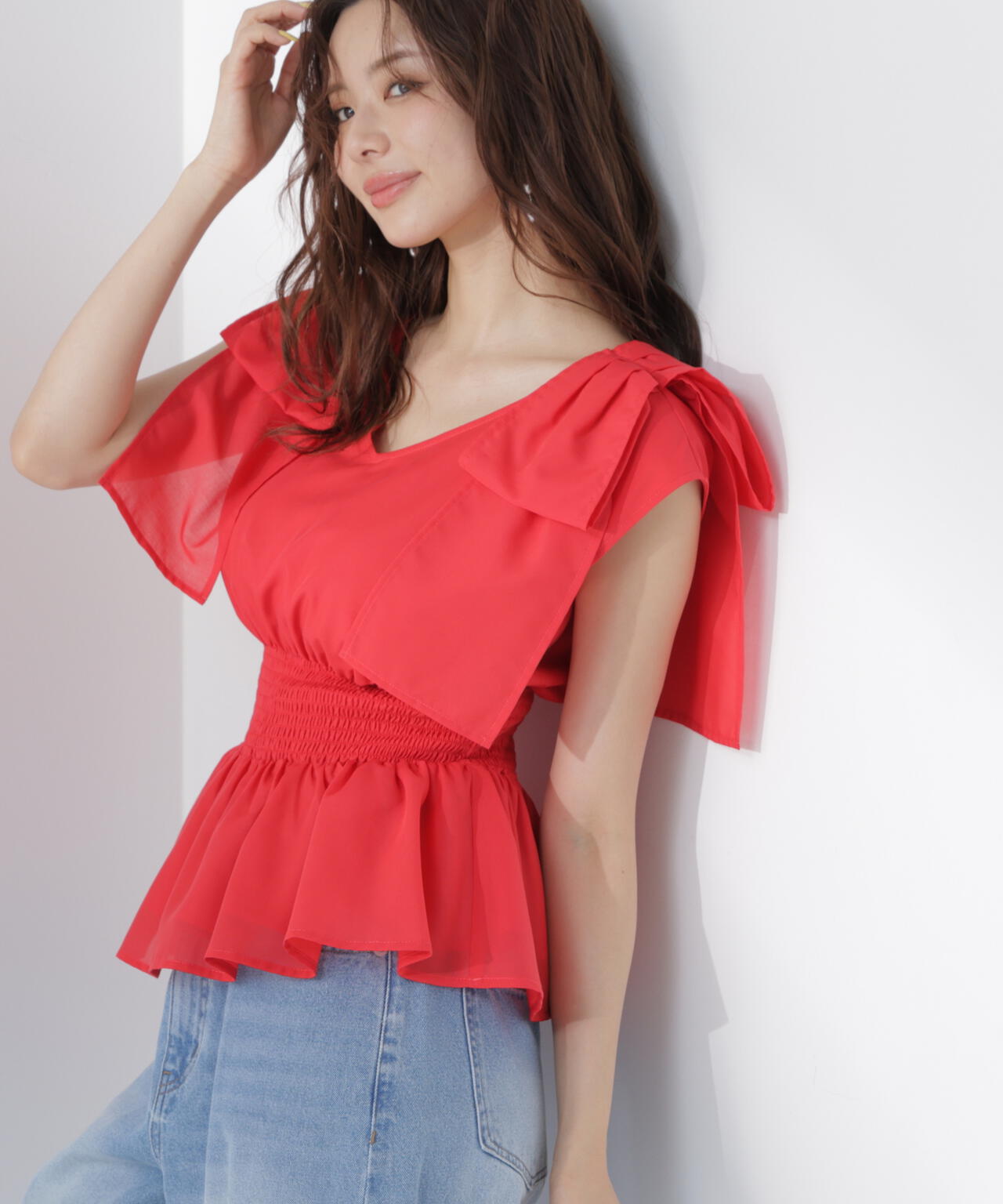 ショルダーリボンペプラムブラウス | PROPORTION BODY DRESSING