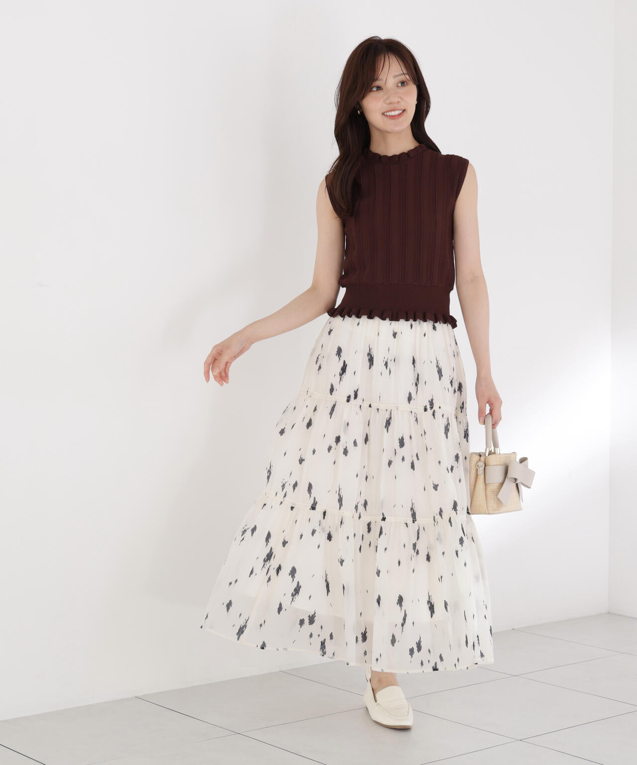 楊柳加工ティアードスカート | PROPORTION BODY DRESSING