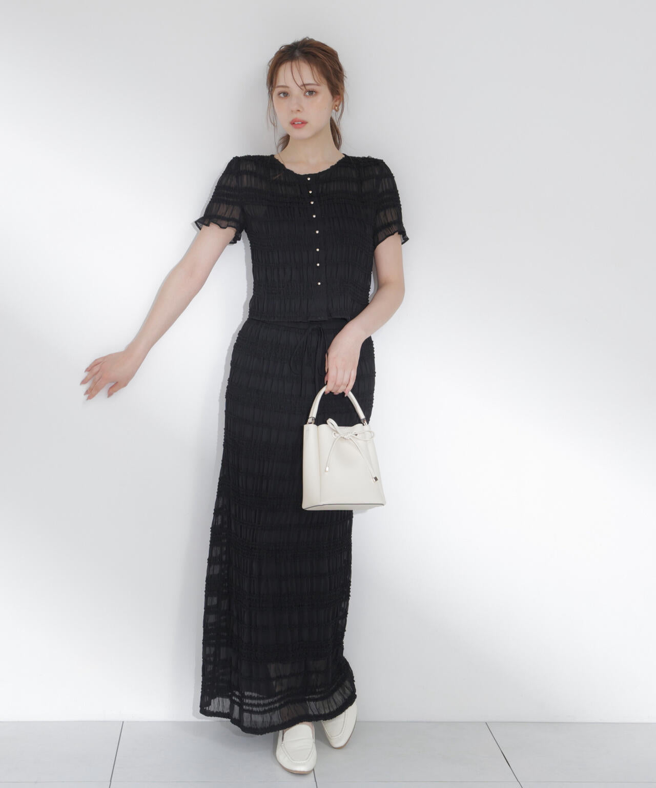 a/mie＞フリルシャーリングスカート | PROPORTION BODY DRESSING