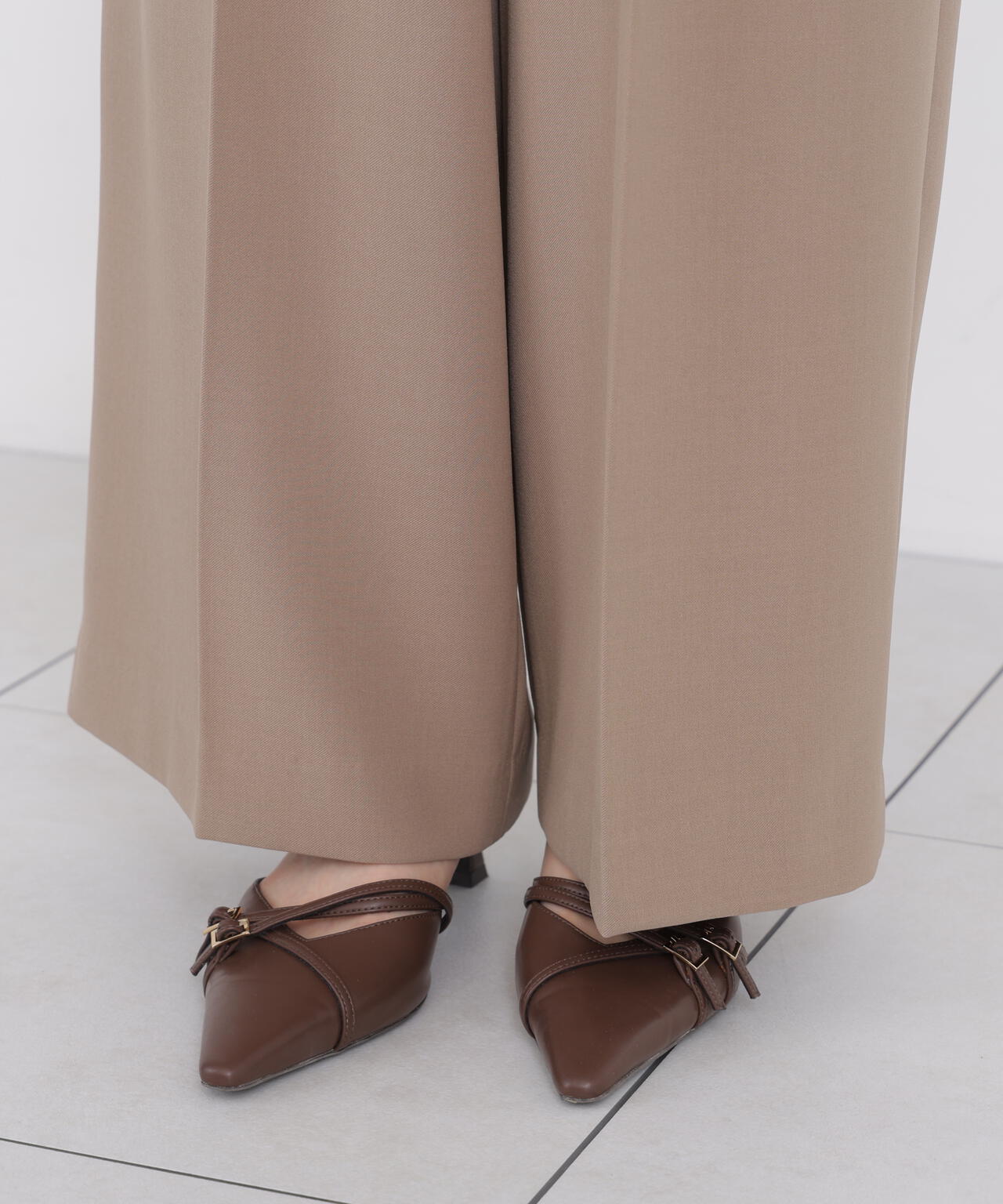 a/mie＞ウエストレースワイドパンツ | PROPORTION BODY DRESSING