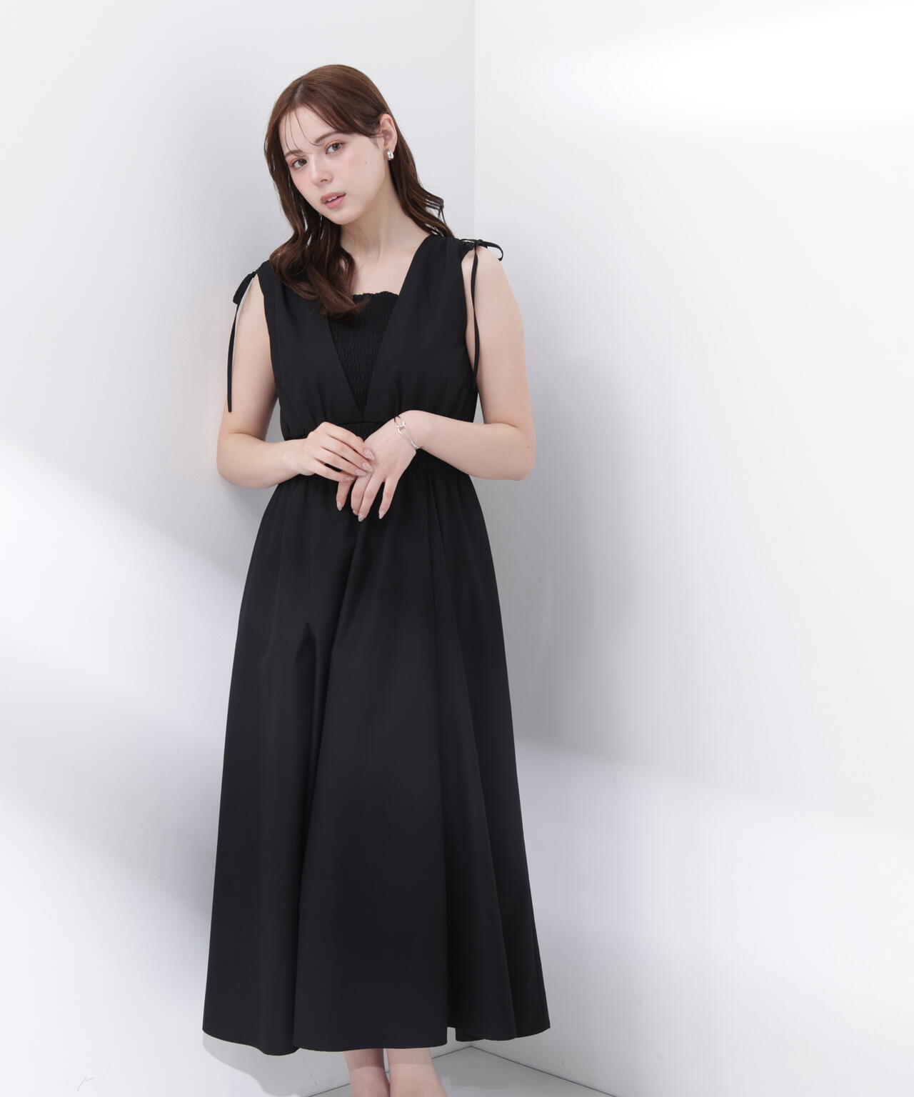 ショルダーリボンギャザーワンピース | PROPORTION BODY DRESSING