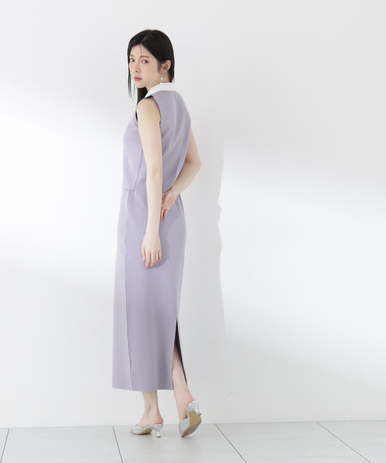 青島心さん着用＞衿ドッキングニットセットアップ | PROPORTION BODY