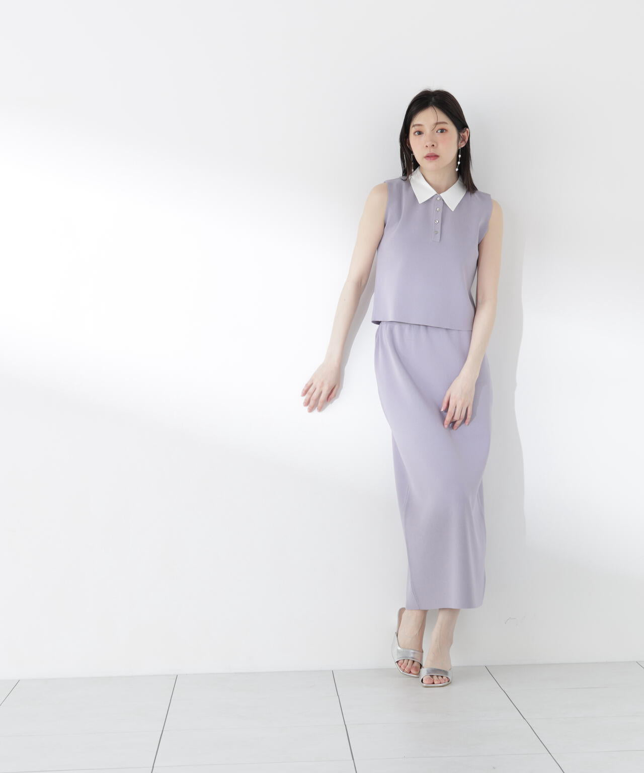 ＜青島心さん着用＞衿ドッキングニットセットアップ