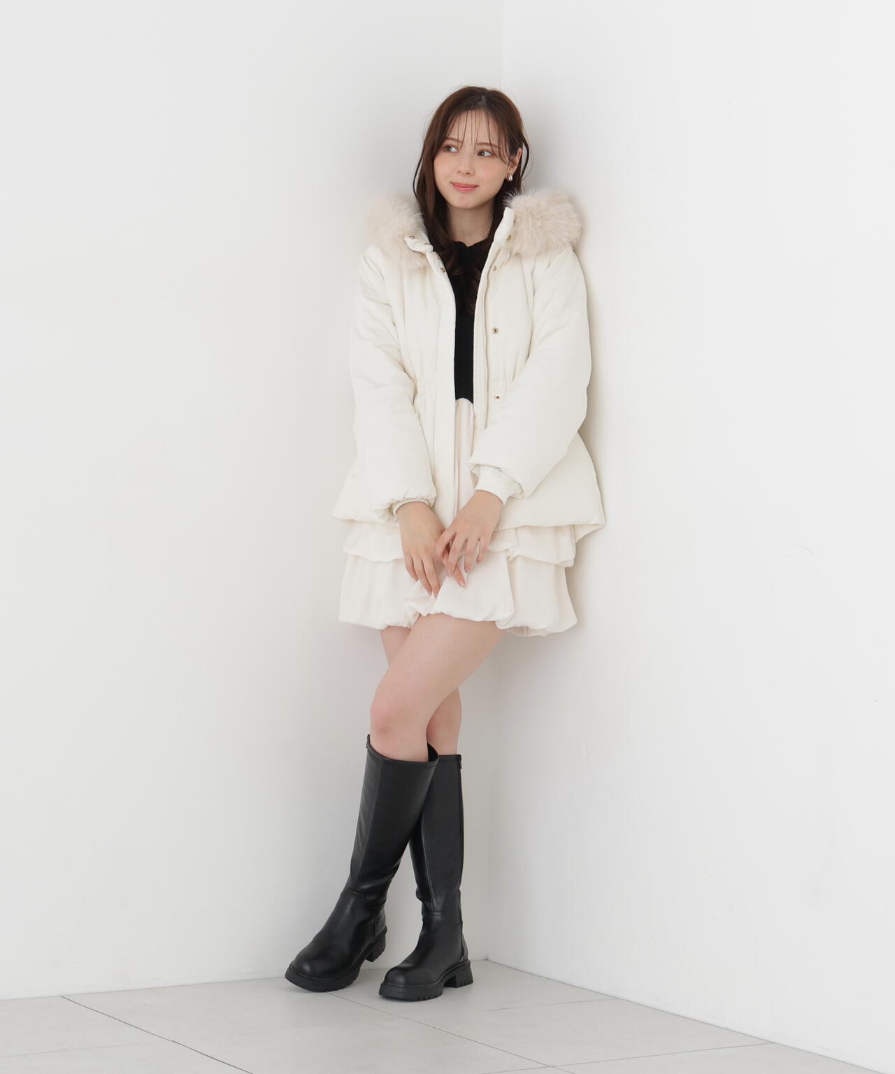 WEB限定カラー：ブルー＞ウエストマークショートダウン | PROPORTION