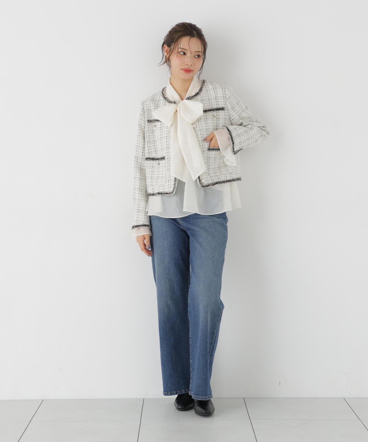 ノーカラーツイードジャケット | PROPORTION BODY DRESSING