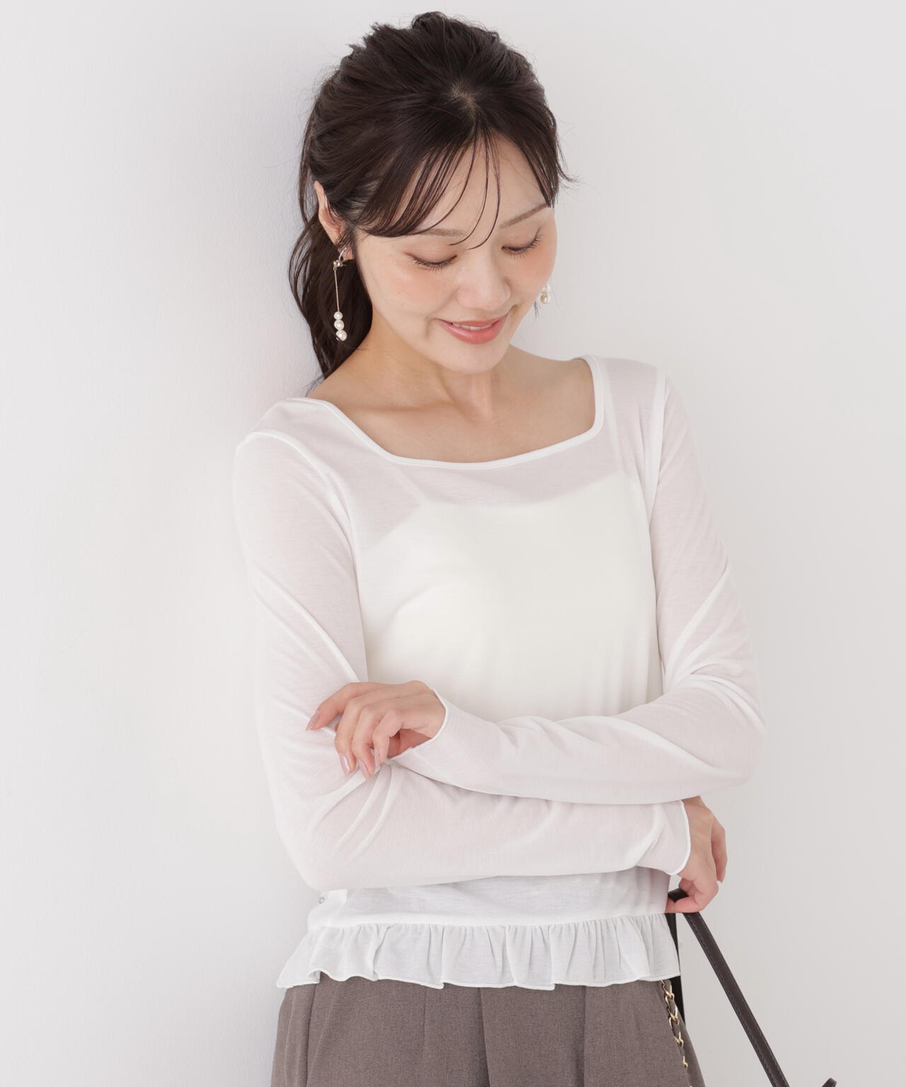 ドゥロワー 18ゲージロングスリーブカットソー a/mie＞前後2wayロングスリーブカットソー | PROPORTION BODY DRESSING