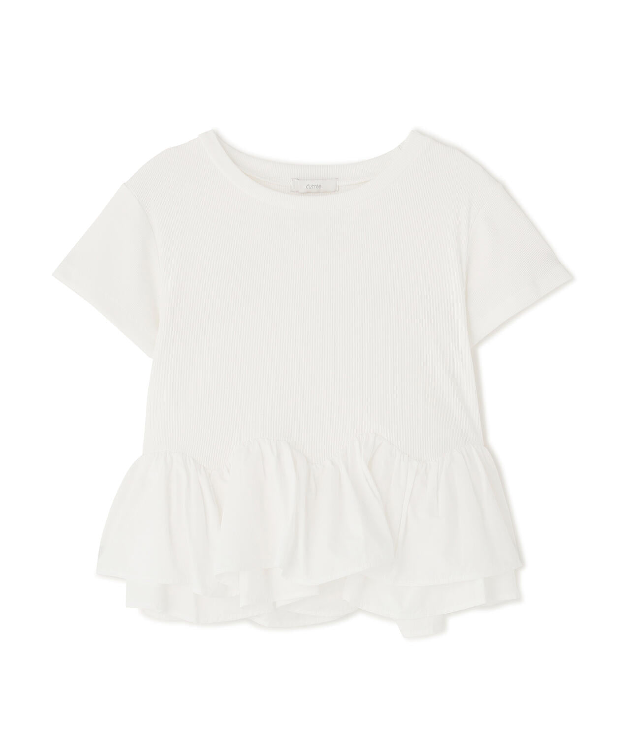 ＜一部追加生産予約＞〈a/mie〉ホイップフリルTシャツ