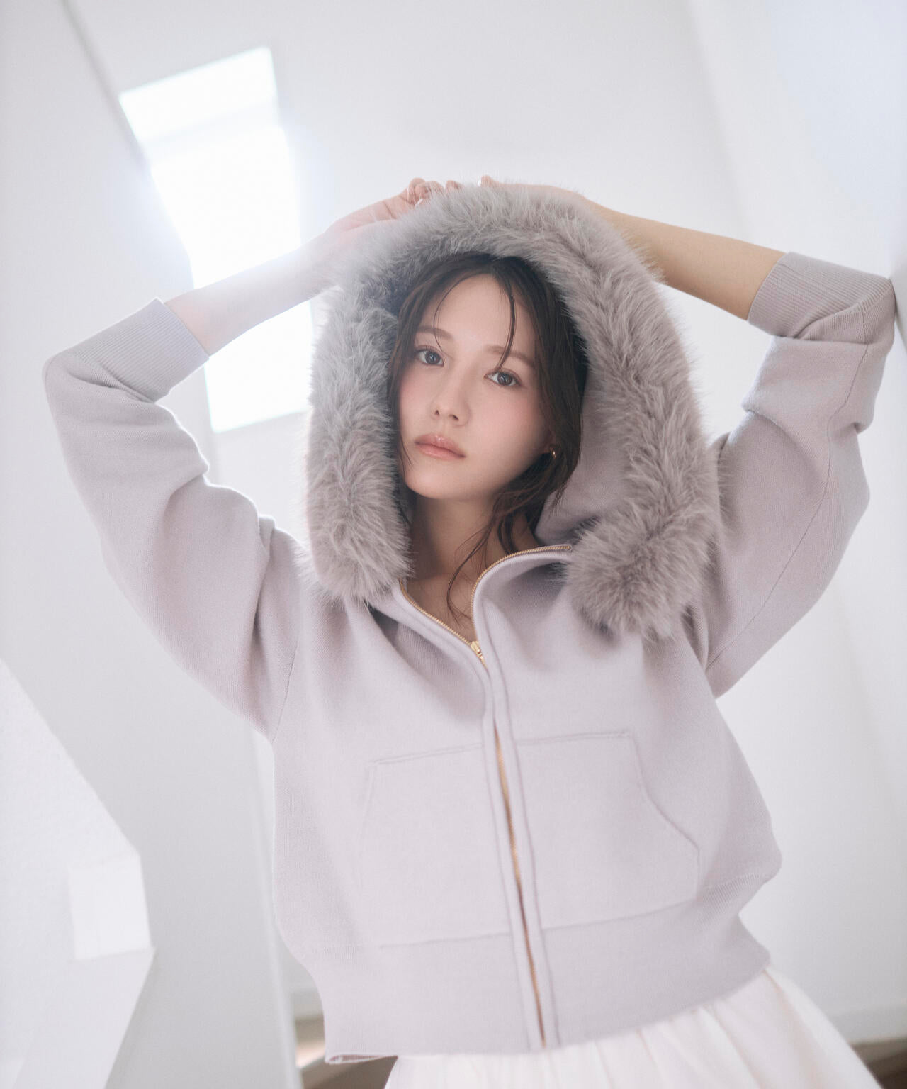 フェイクファー付きニットパーカー | PROPORTION BODY DRESSING