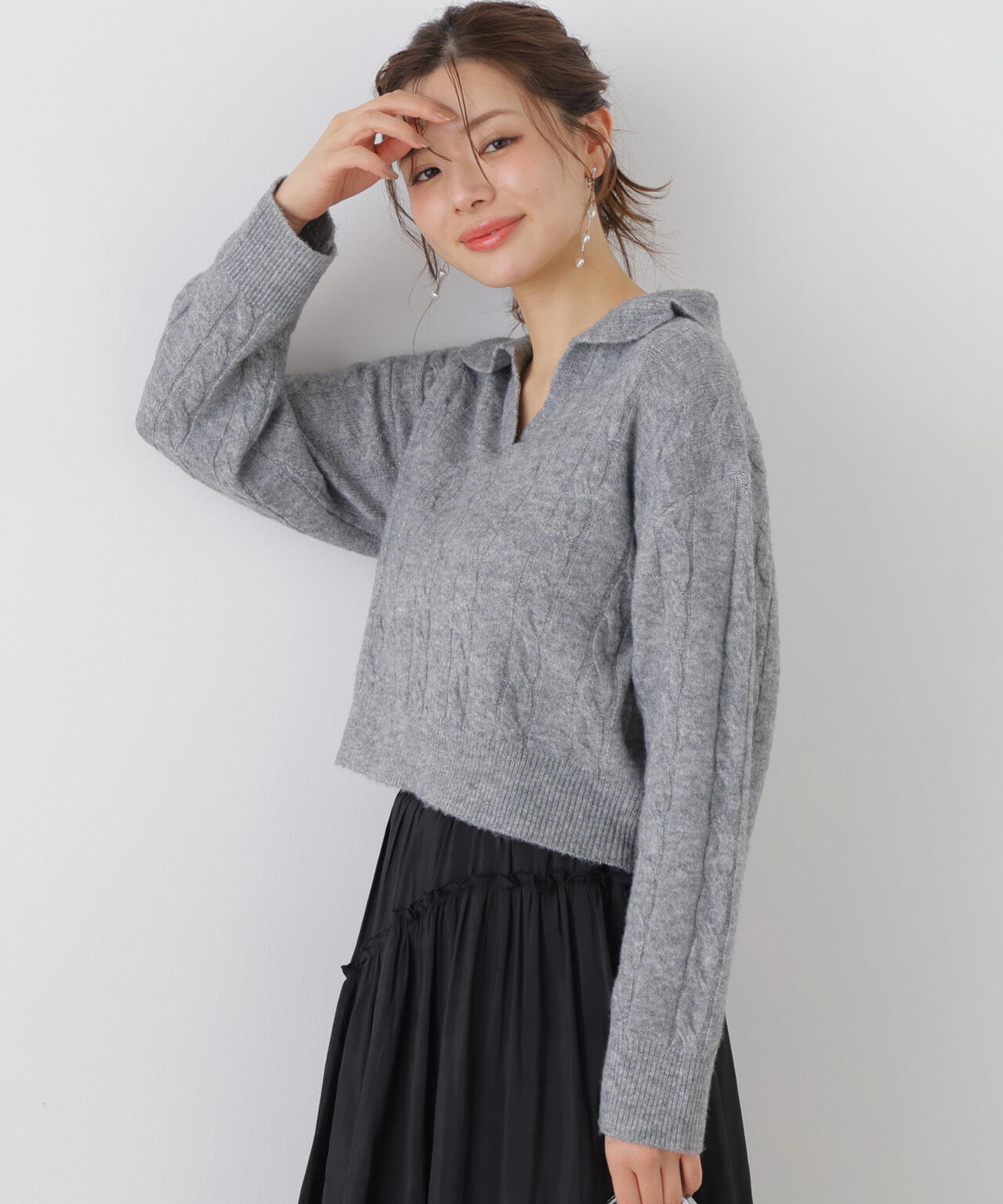 a/mie＞スキッパーケーブルニット | PROPORTION BODY DRESSING