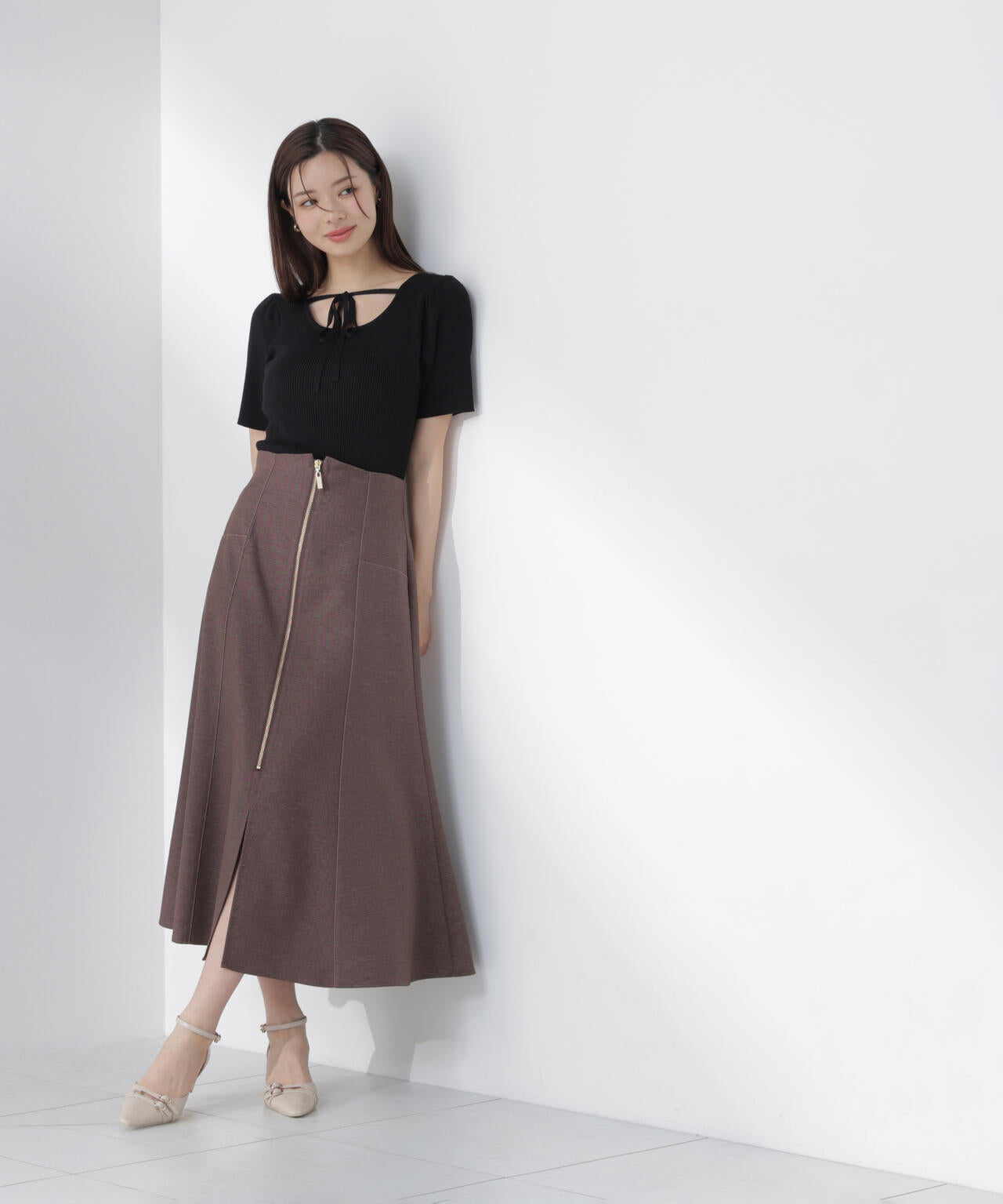 前後2wayストラップラウンドリブニット | PROPORTION BODY DRESSING