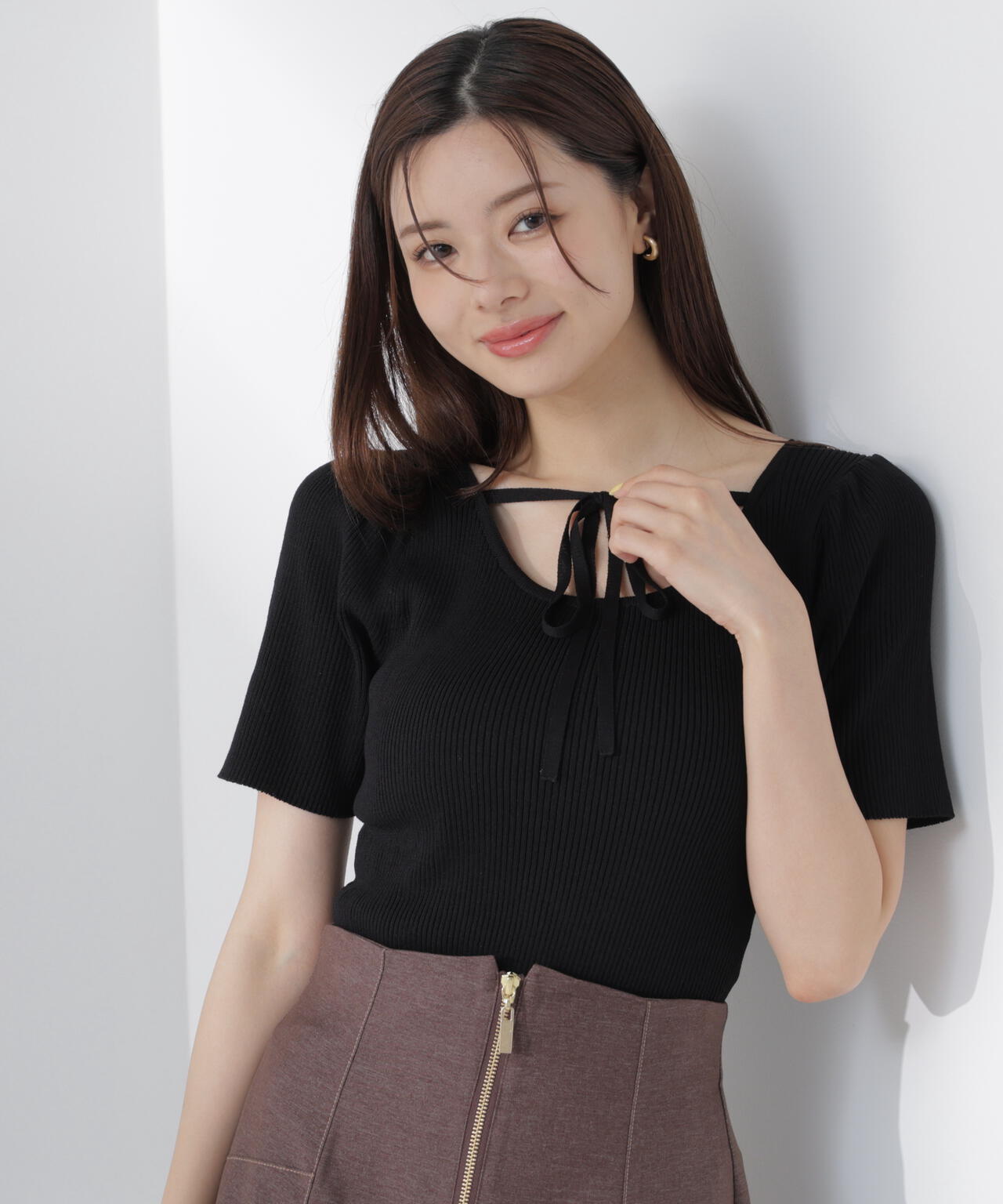 前後2wayストラップラウンドリブニット | PROPORTION BODY DRESSING