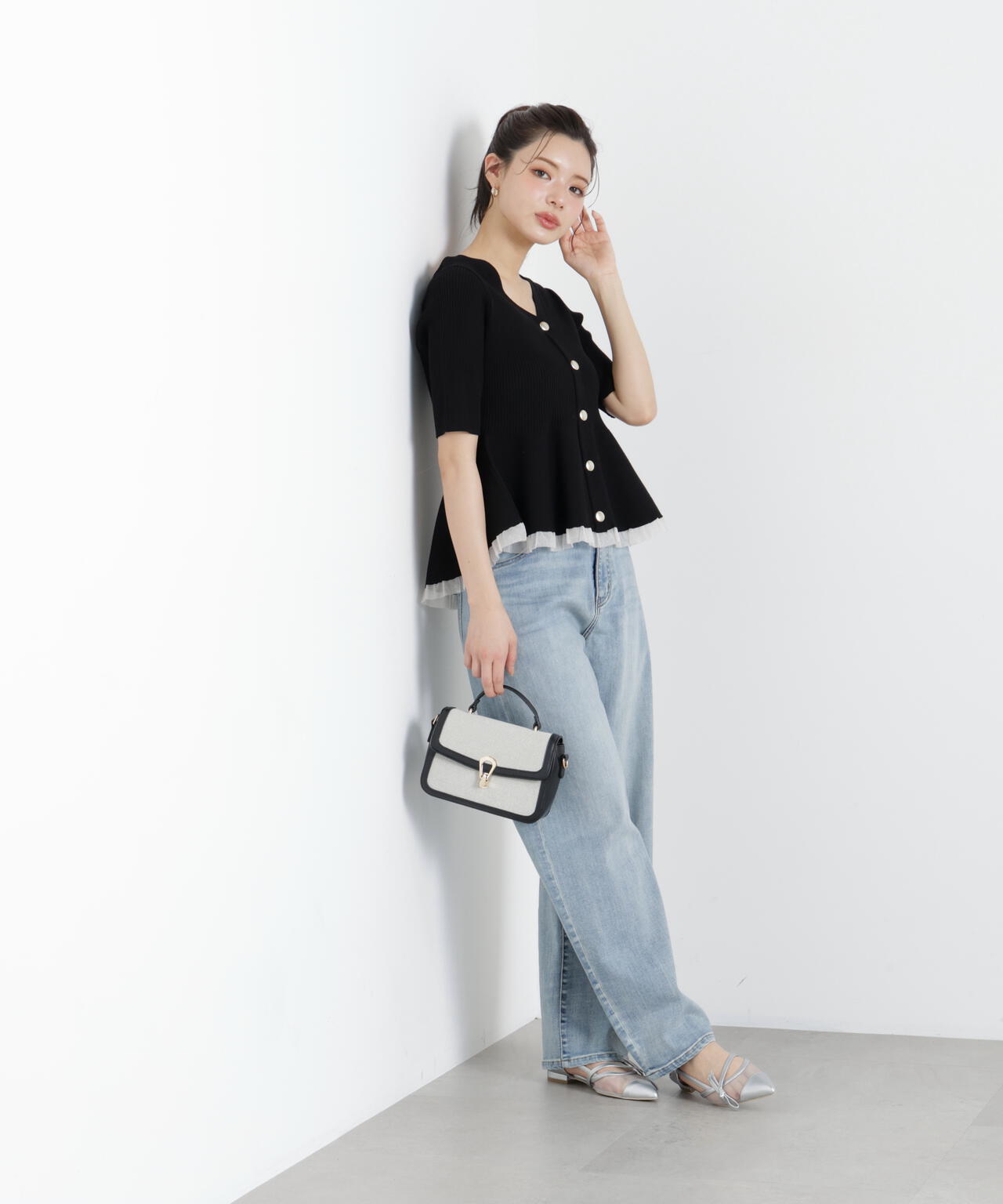 部分シアーペプラムニット | PROPORTION BODY DRESSING