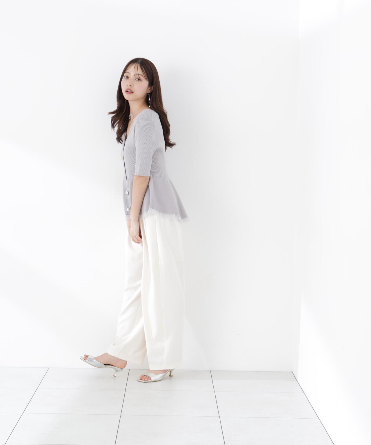 部分シアーペプラムニット | PROPORTION BODY DRESSING