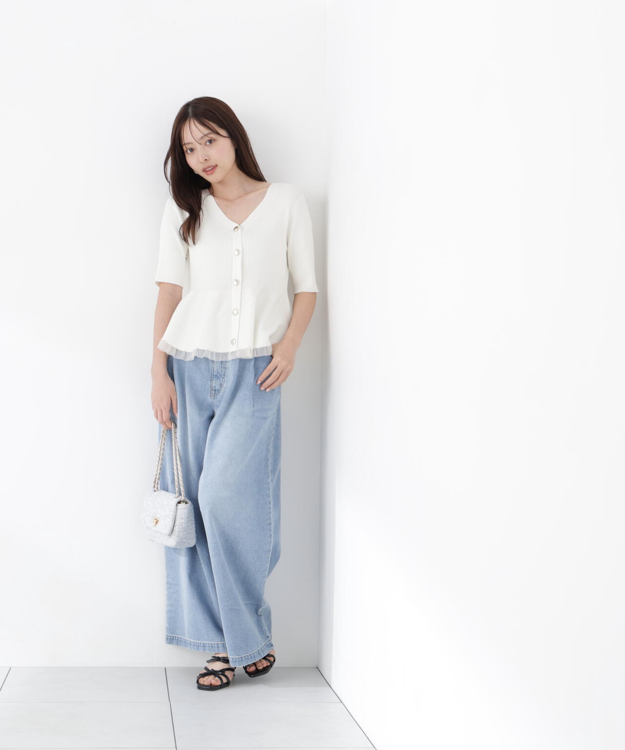 部分シアーペプラムニット | PROPORTION BODY DRESSING
