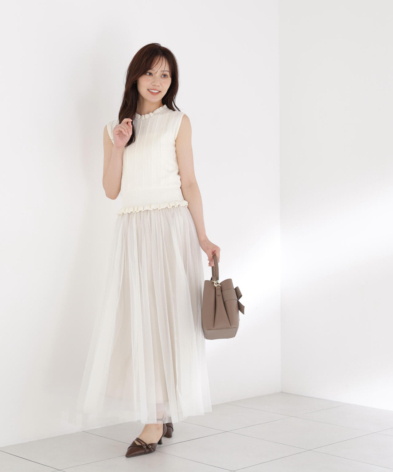 レース編みノースリーブニット | PROPORTION BODY DRESSING