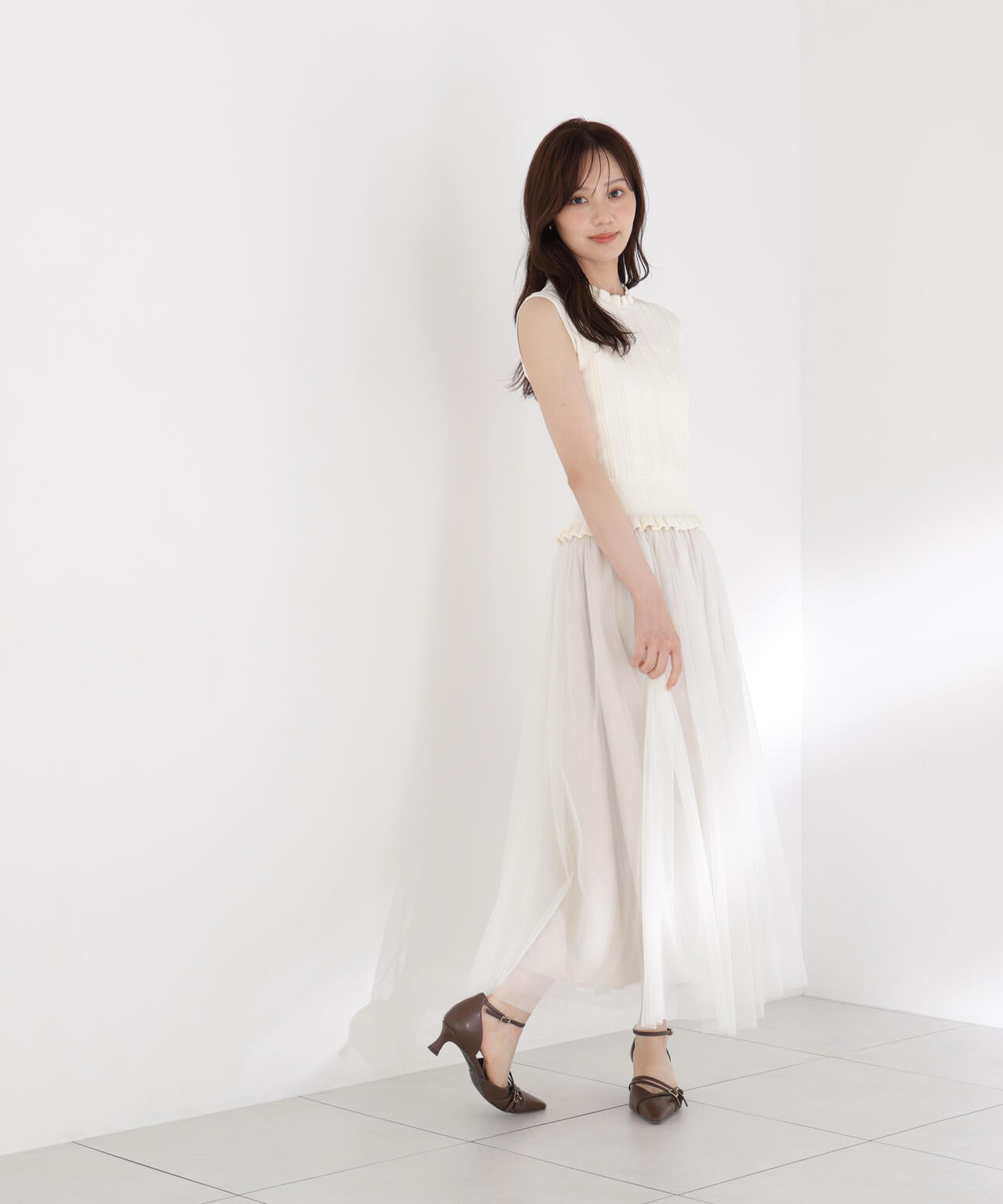 レース編みノースリーブニット | PROPORTION BODY DRESSING